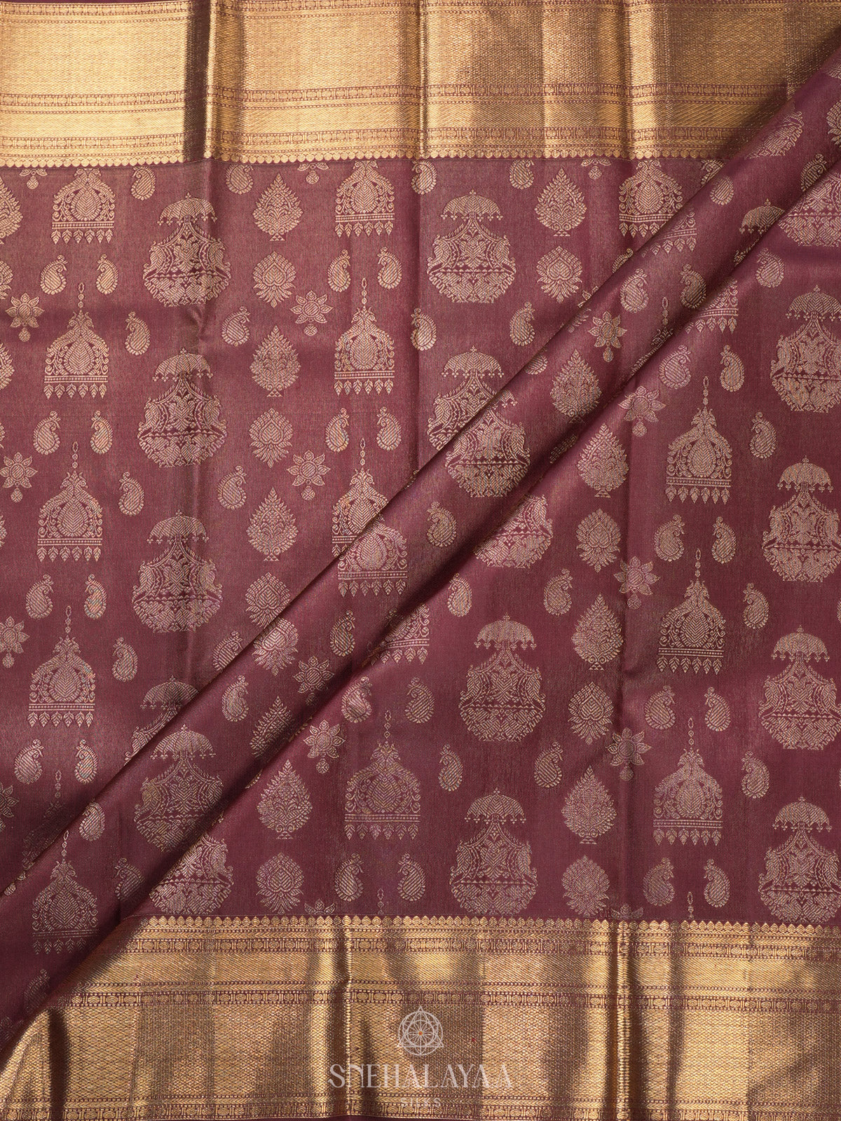 Burgundy Kanjivaram Silk Saree