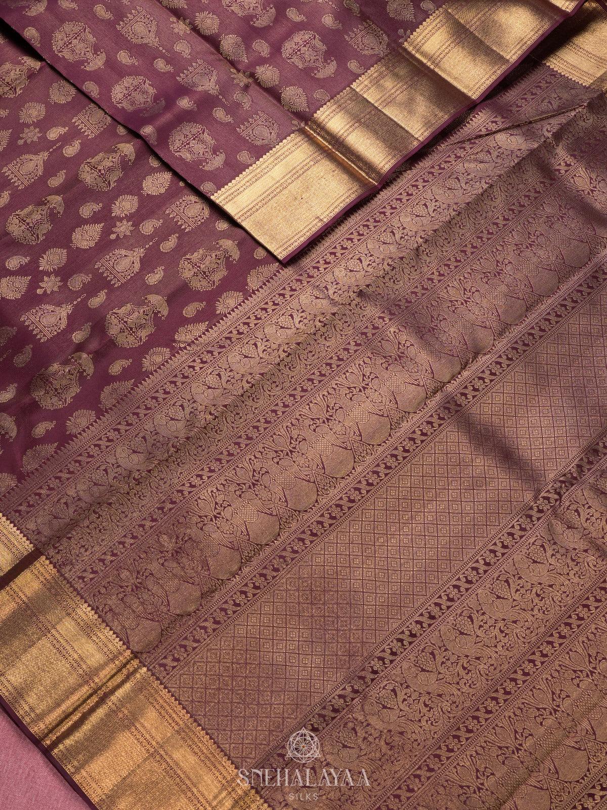 Burgundy Kanjivaram Silk Saree