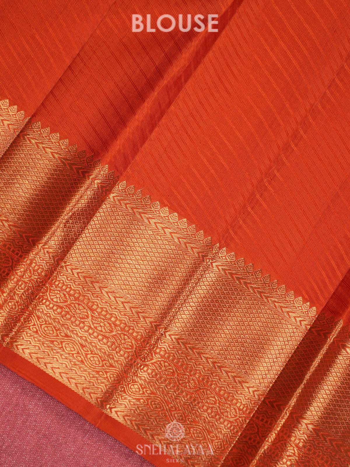 Orange Tissue Kanjivaram Silk Saree