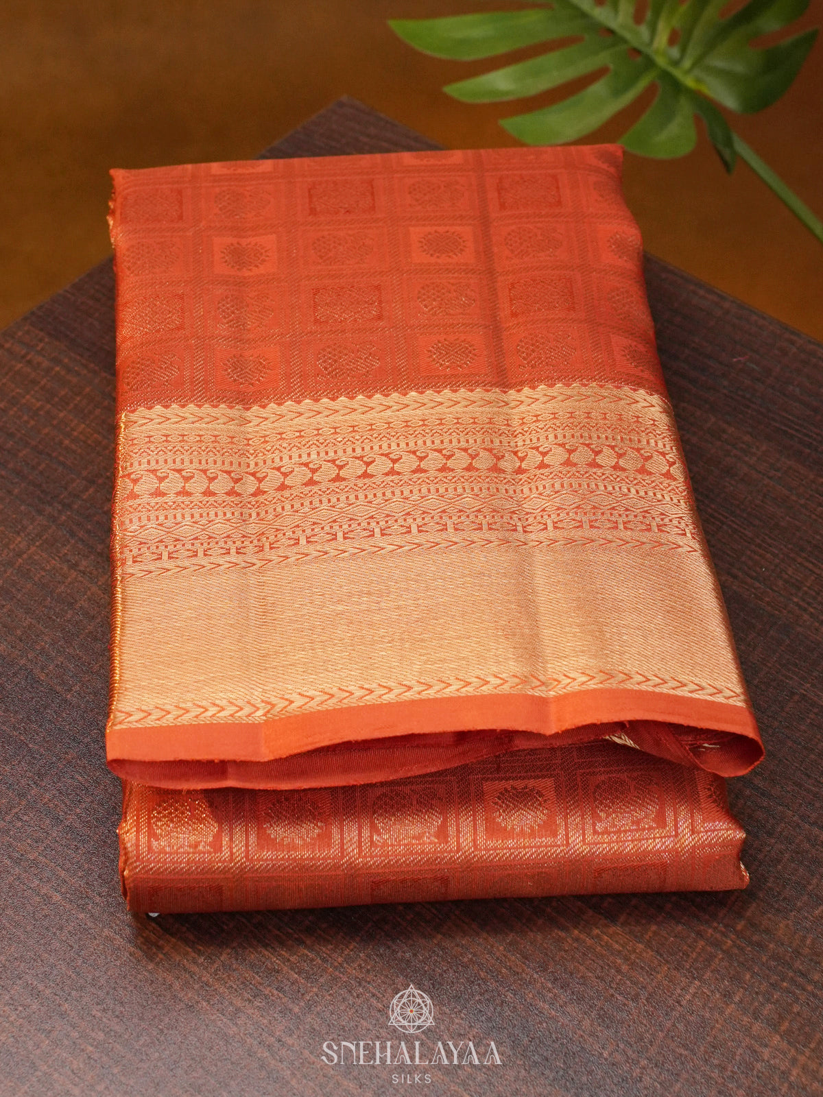 Orange Kanjivaram Silk Saree