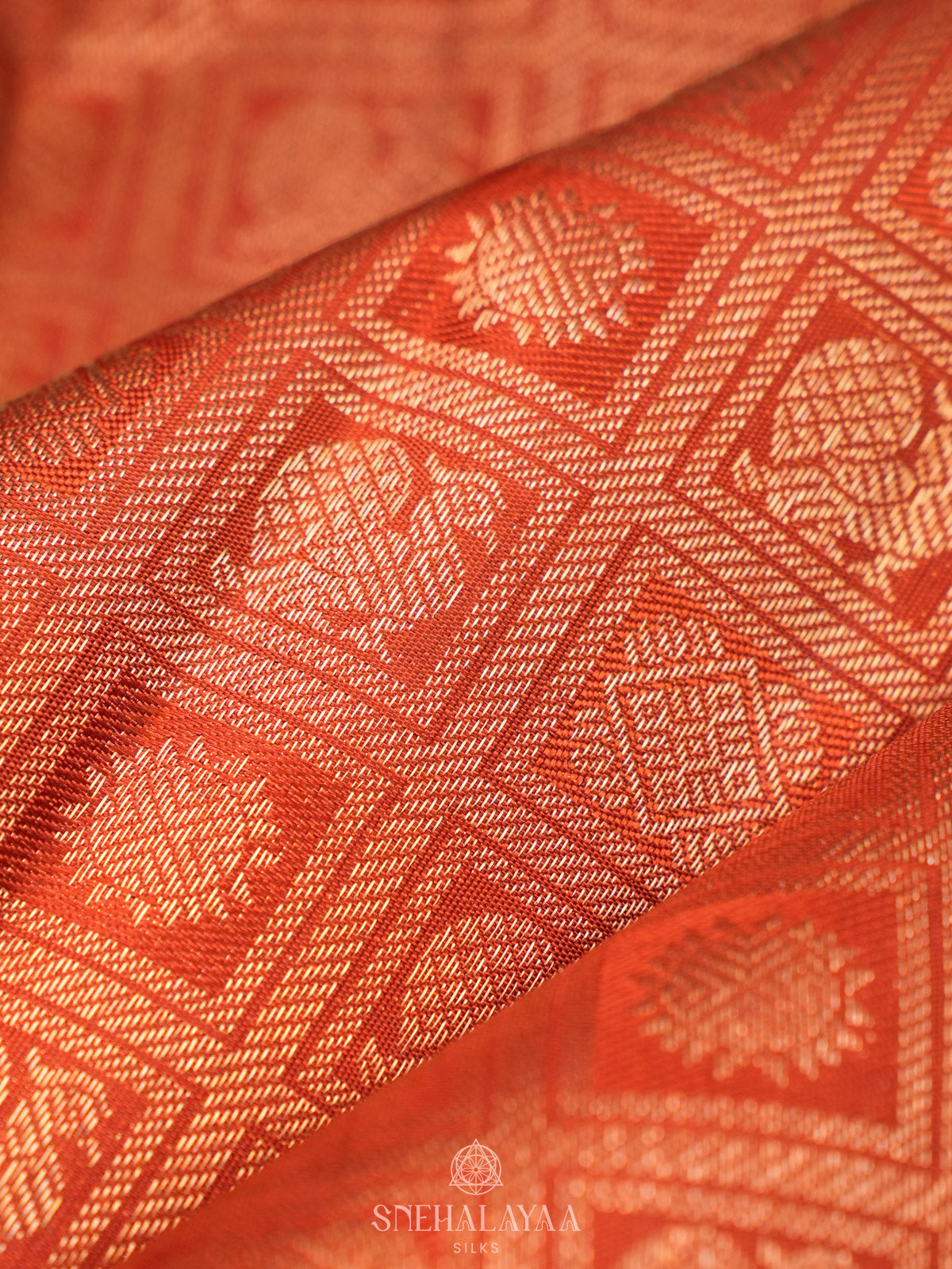 Orange Kanjivaram Silk Saree