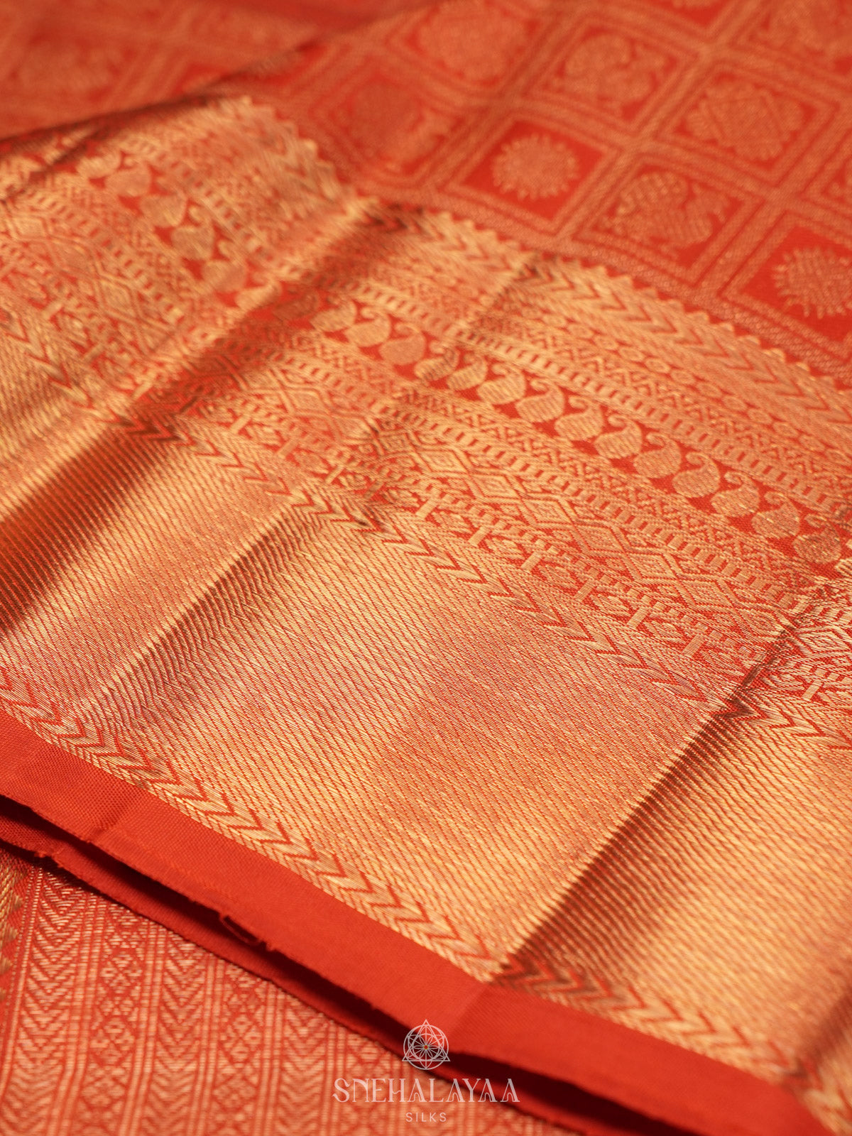 Orange Kanjivaram Silk Saree