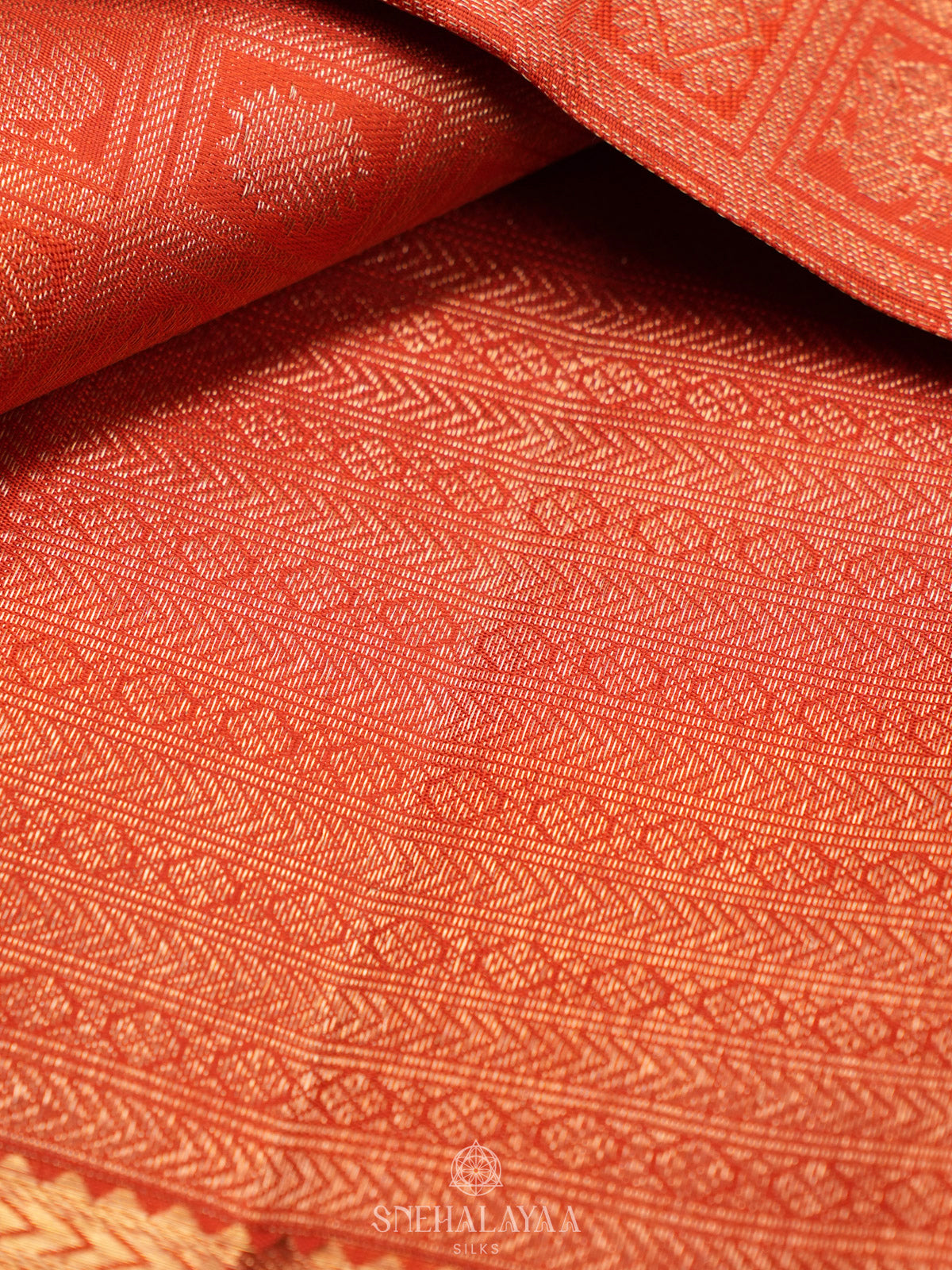 Orange Kanjivaram Silk Saree