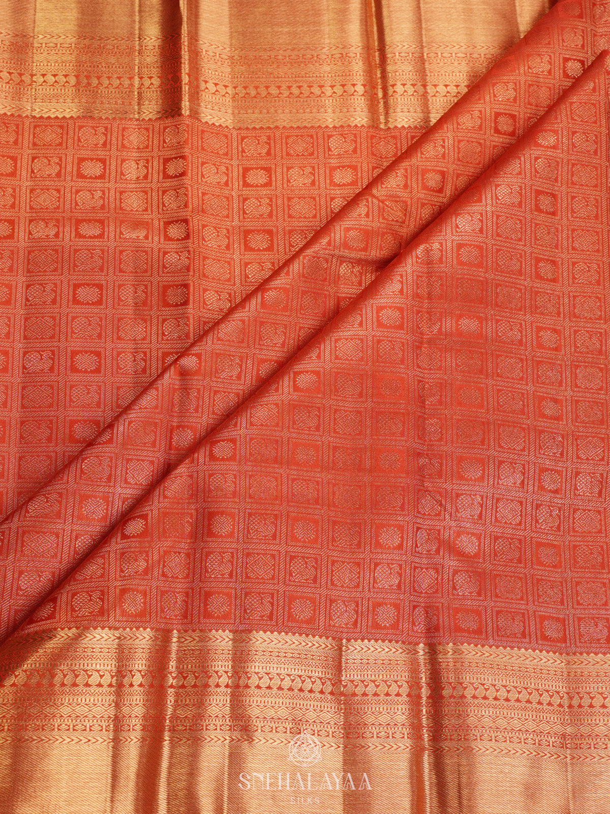 Orange Kanjivaram Silk Saree