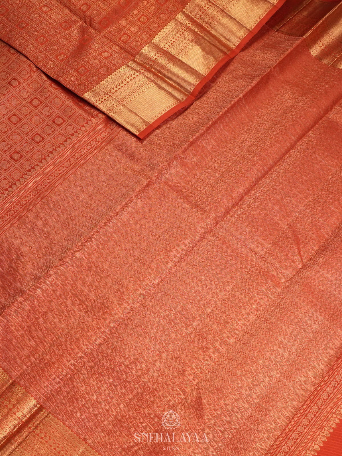 Orange Kanjivaram Silk Saree