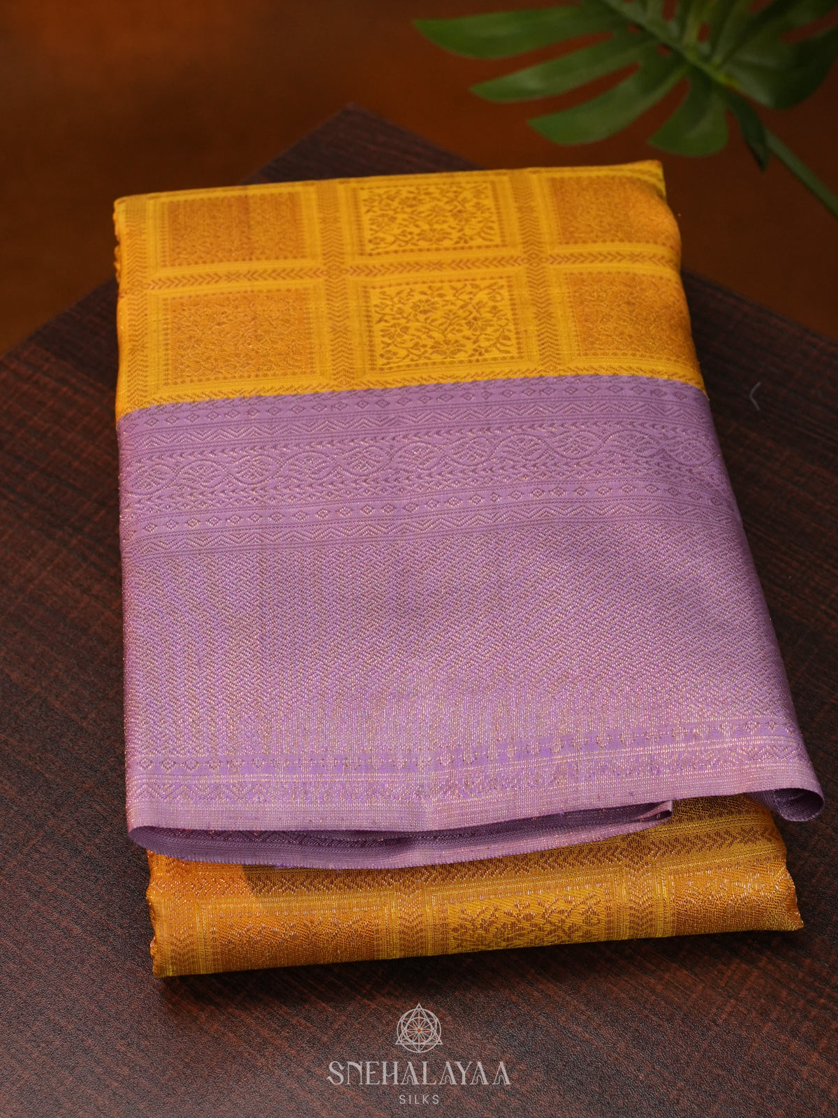 Mango Yellow Tissue Kanjivaram Silk Saree