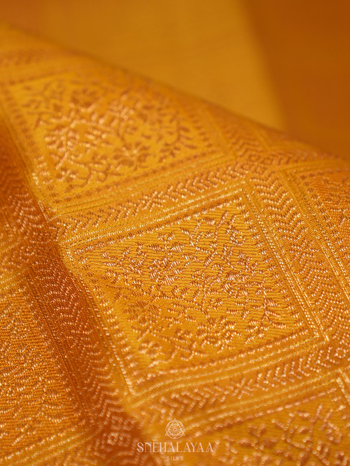 Mango Yellow Tissue Kanjivaram Silk Saree