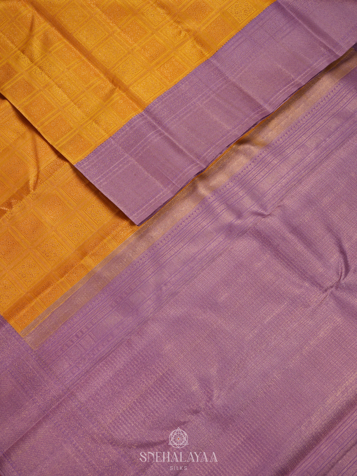 Mango Yellow Tissue Kanjivaram Silk Saree