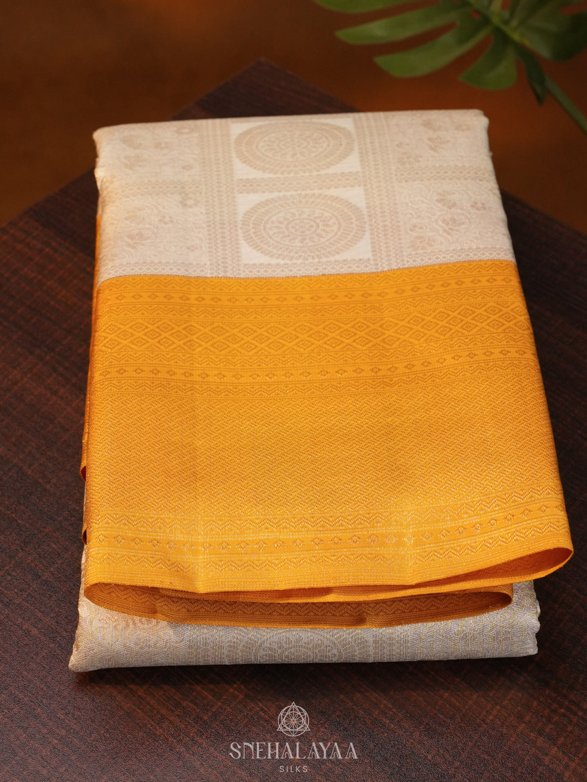 White Kanjivaram Silk Saree