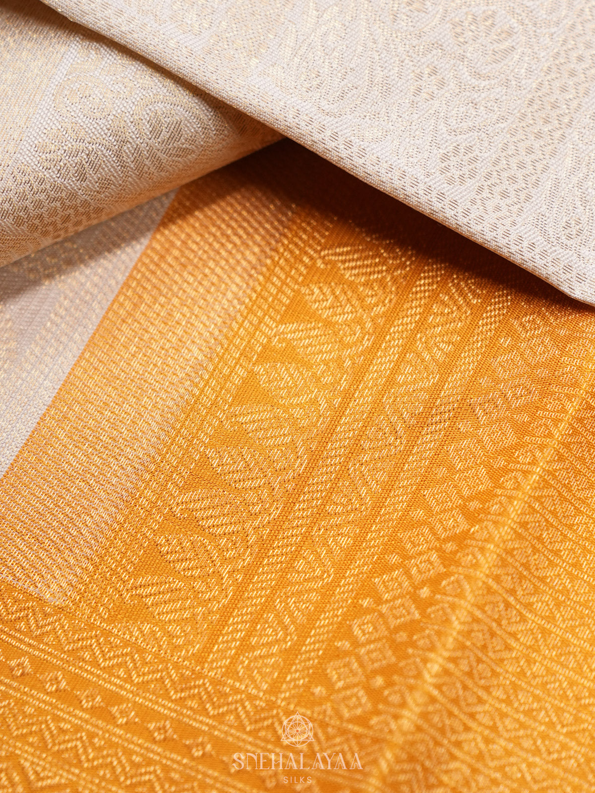 White Kanjivaram Silk Saree