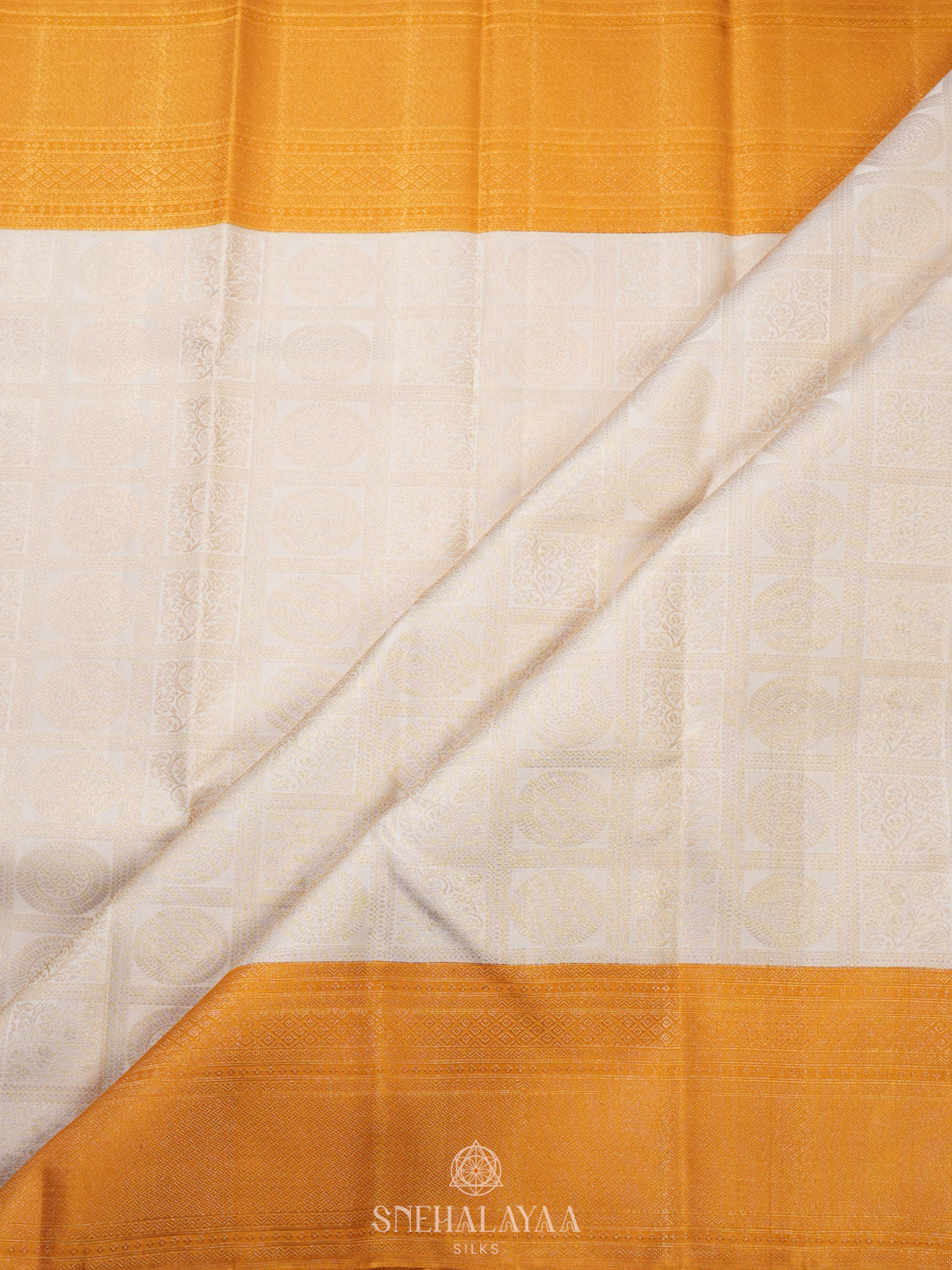 White Kanjivaram Silk Saree