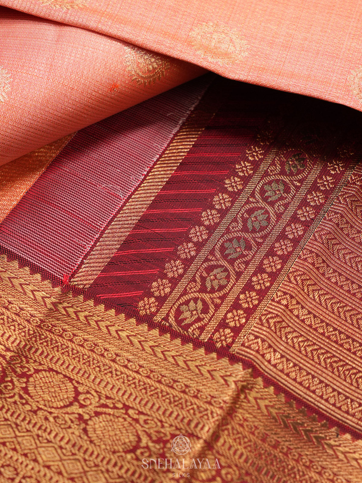 Peach Kanjivaram Silk Saree