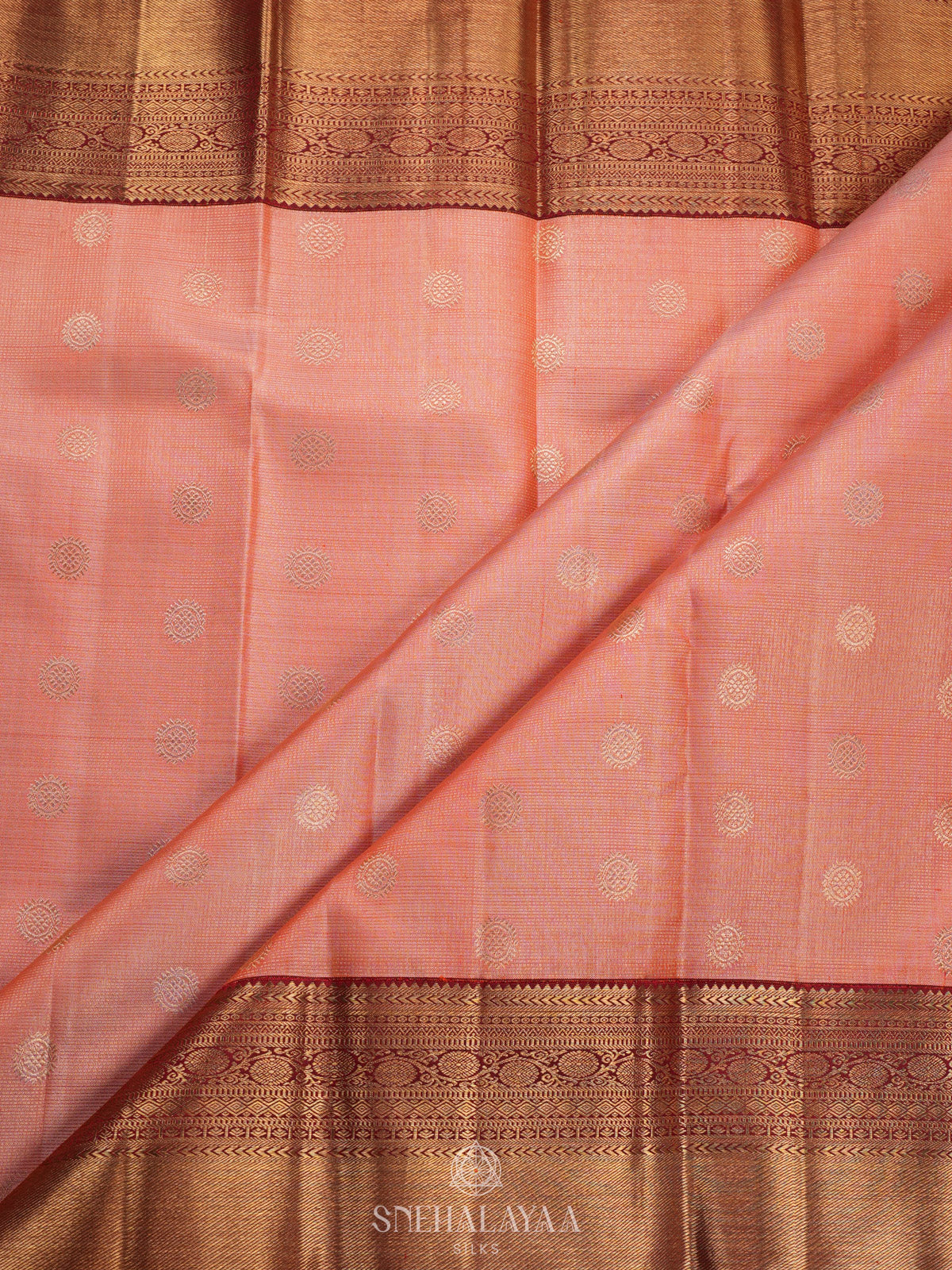 Peach Kanjivaram Silk Saree