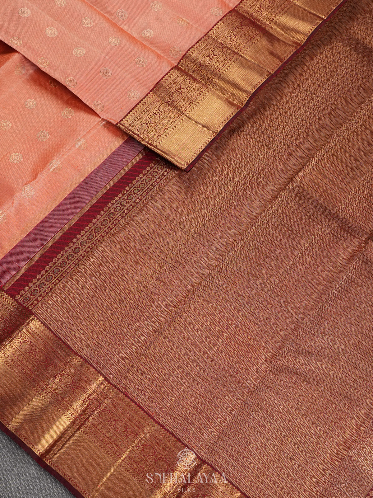 Peach Kanjivaram Silk Saree