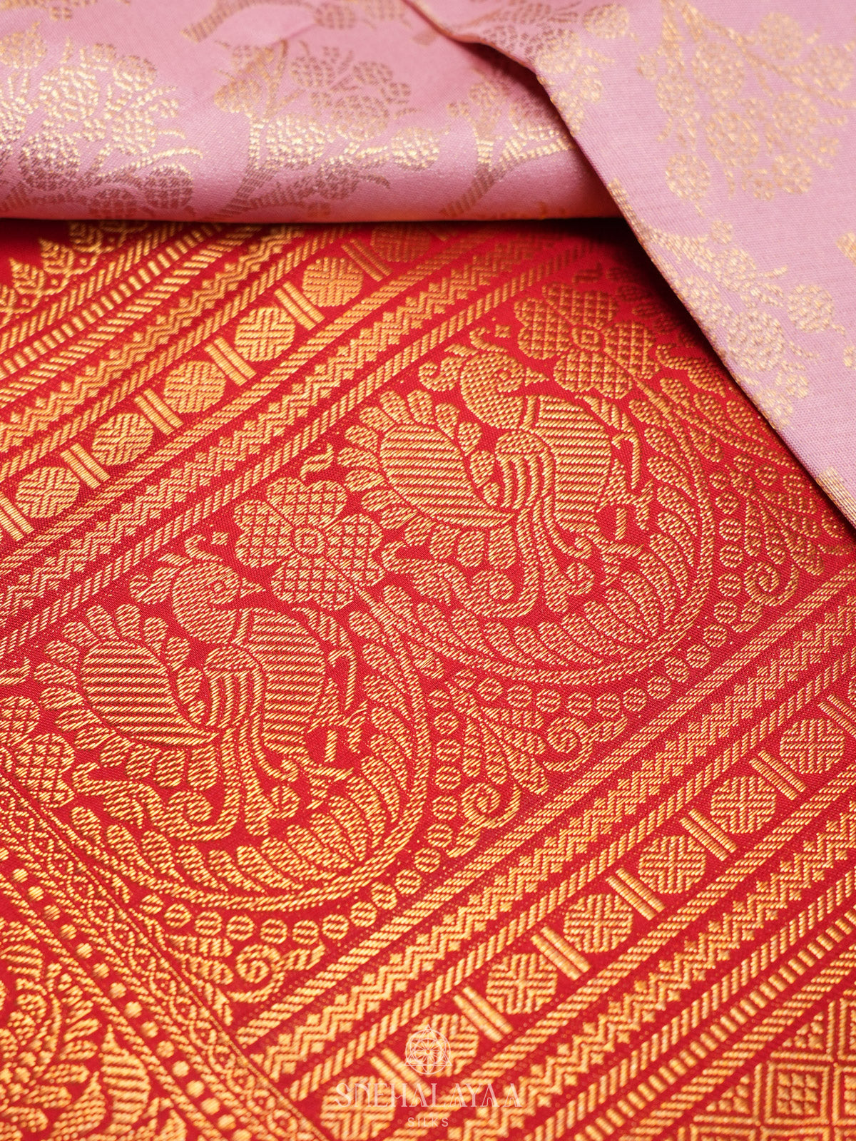 Baby Pink Kanjivaram Silk Saree