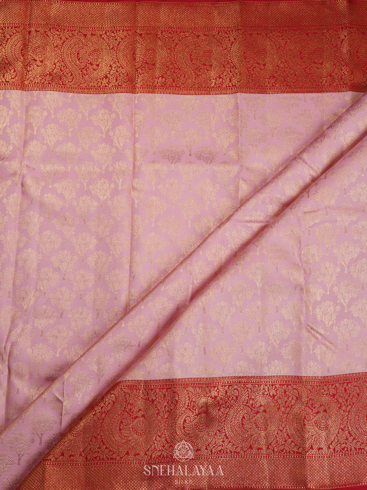 Baby Pink Kanjivaram Silk Saree