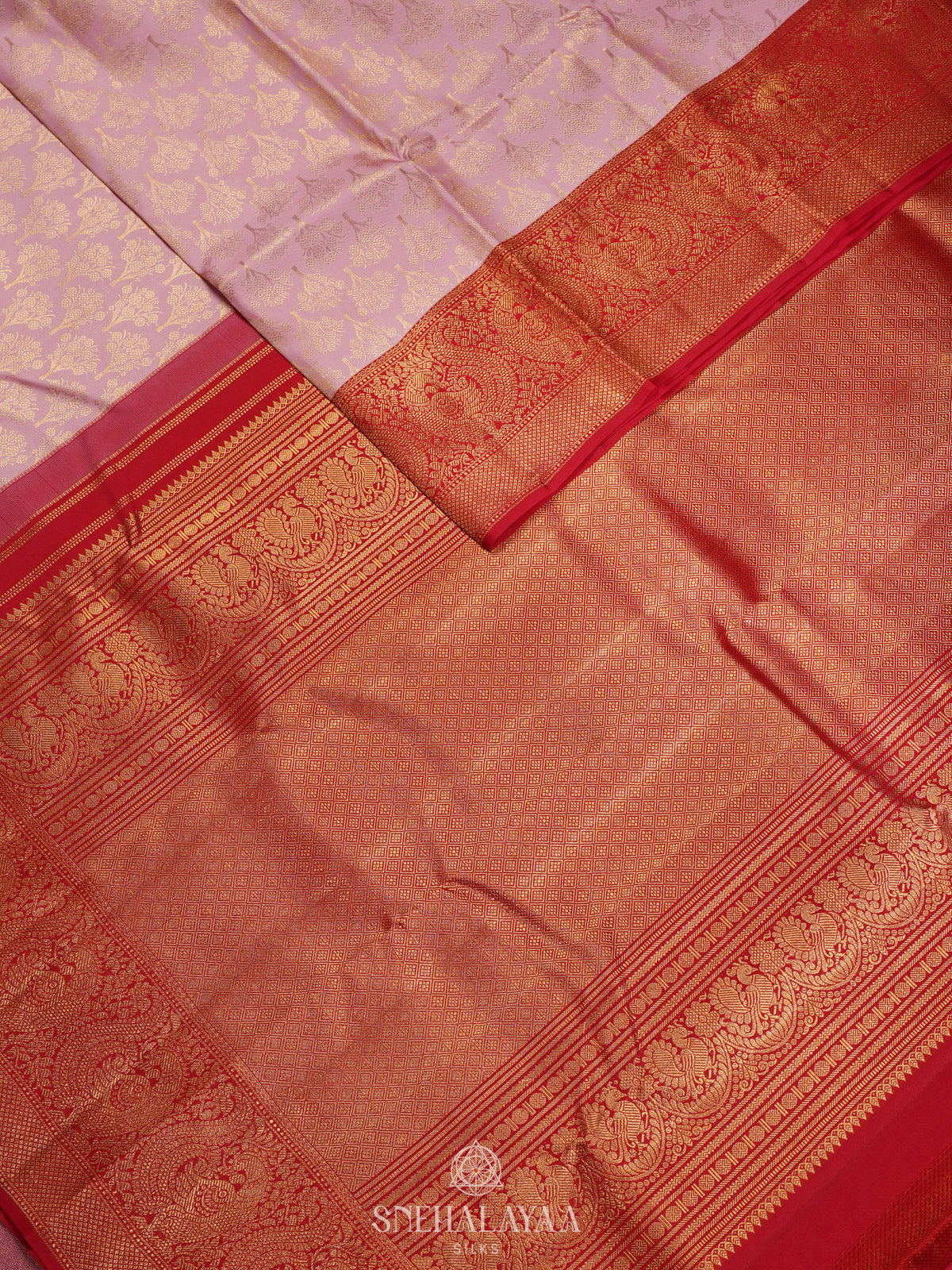 Baby Pink Kanjivaram Silk Saree