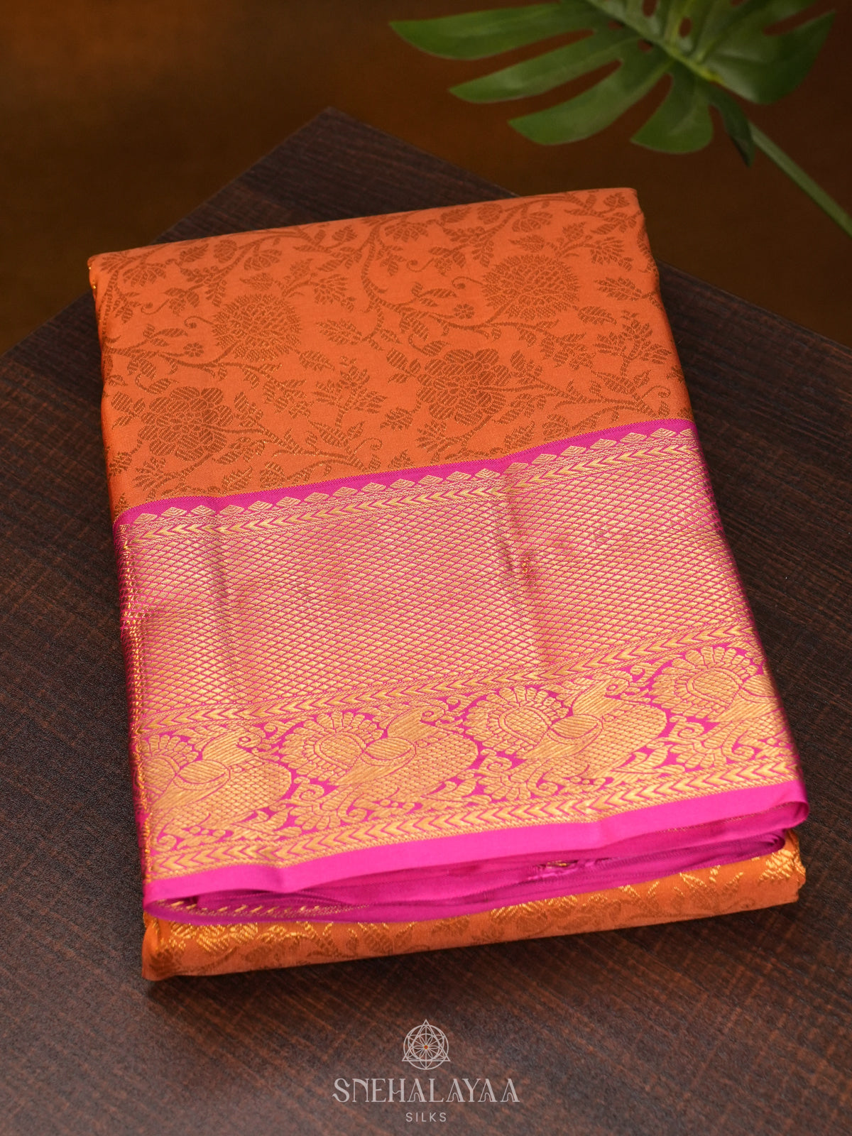 Orange Kanjivaram Silk Saree