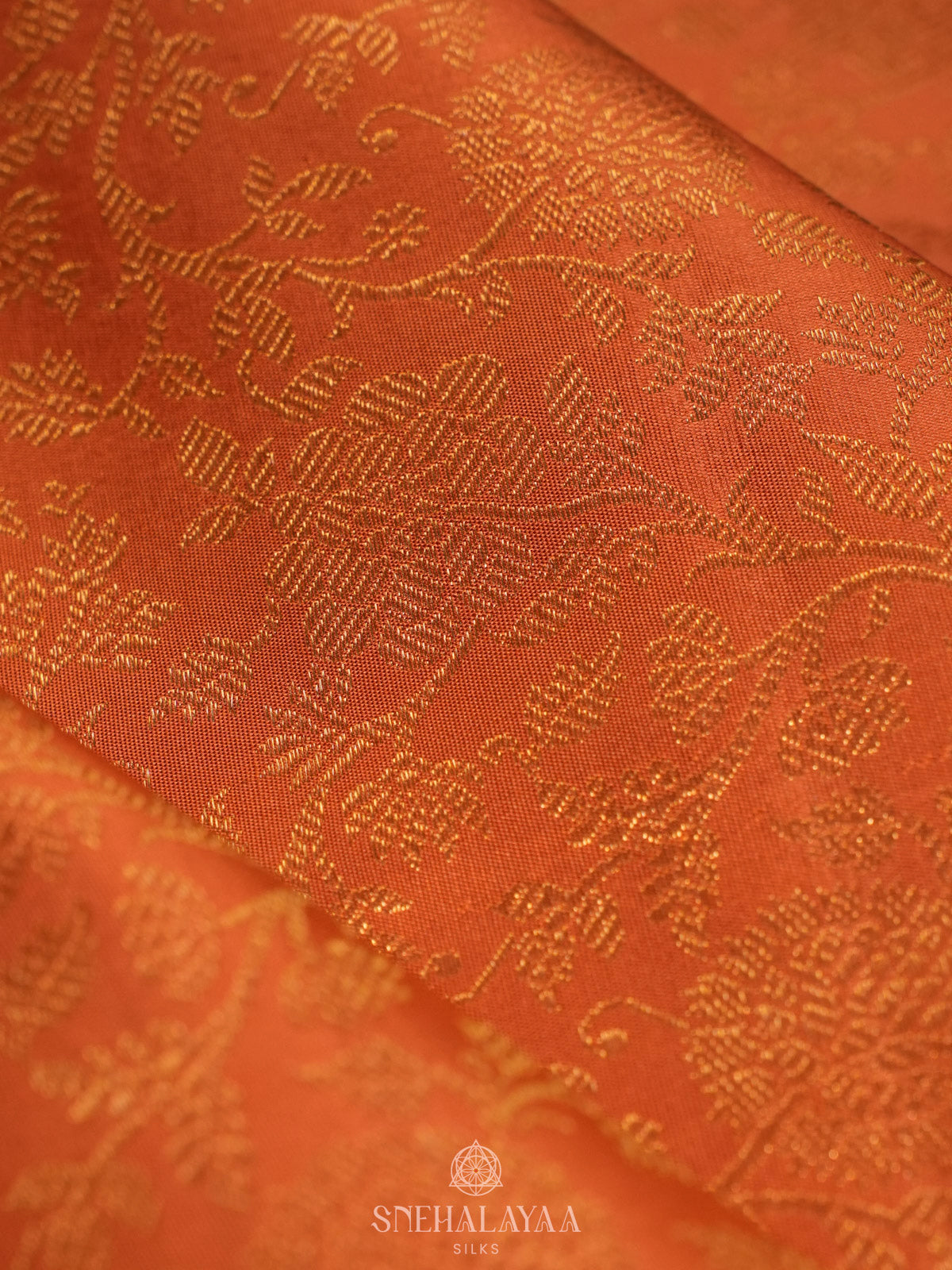 Orange Kanjivaram Silk Saree