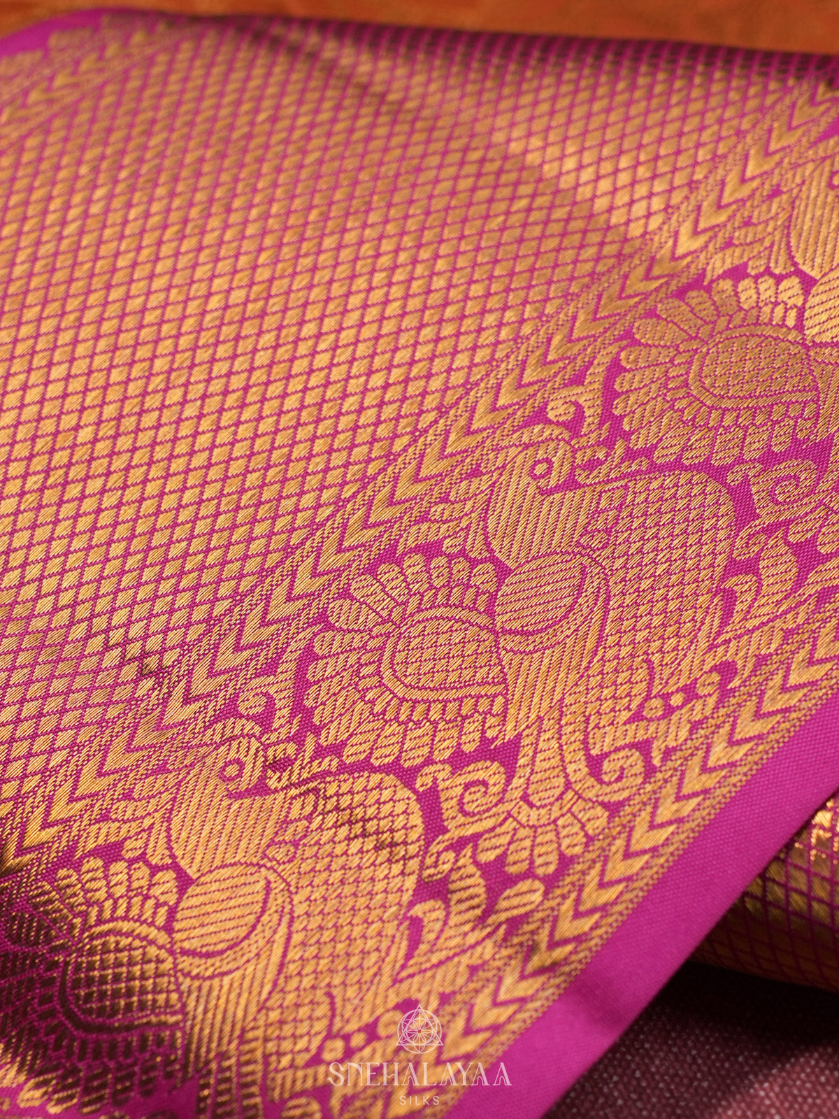 Orange Kanjivaram Silk Saree