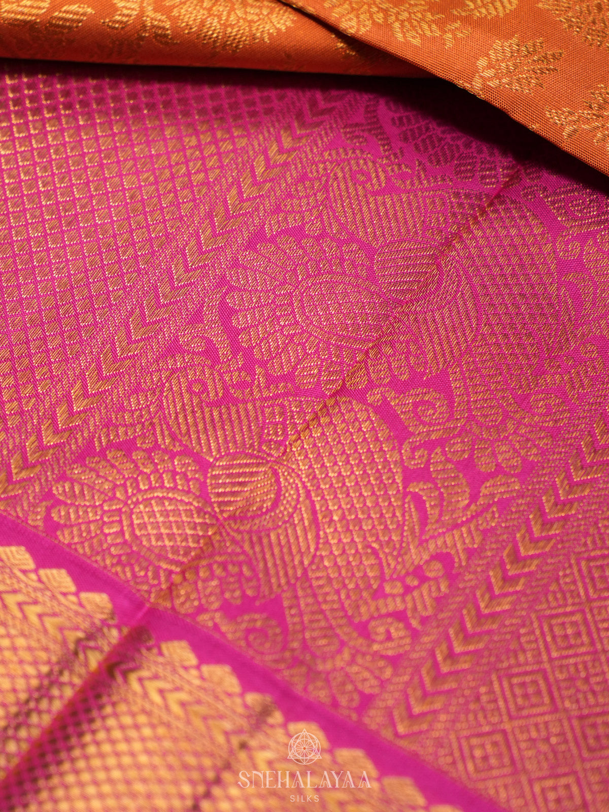Orange Kanjivaram Silk Saree