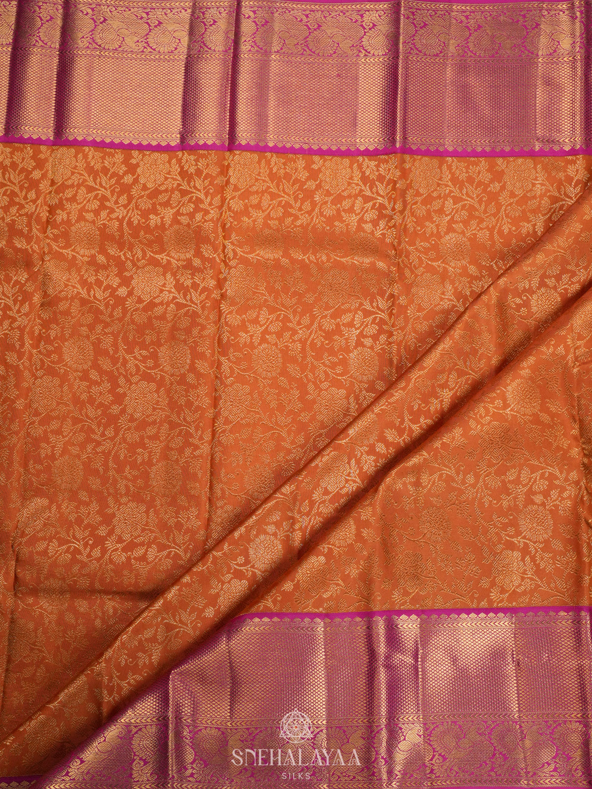 Orange Kanjivaram Silk Saree
