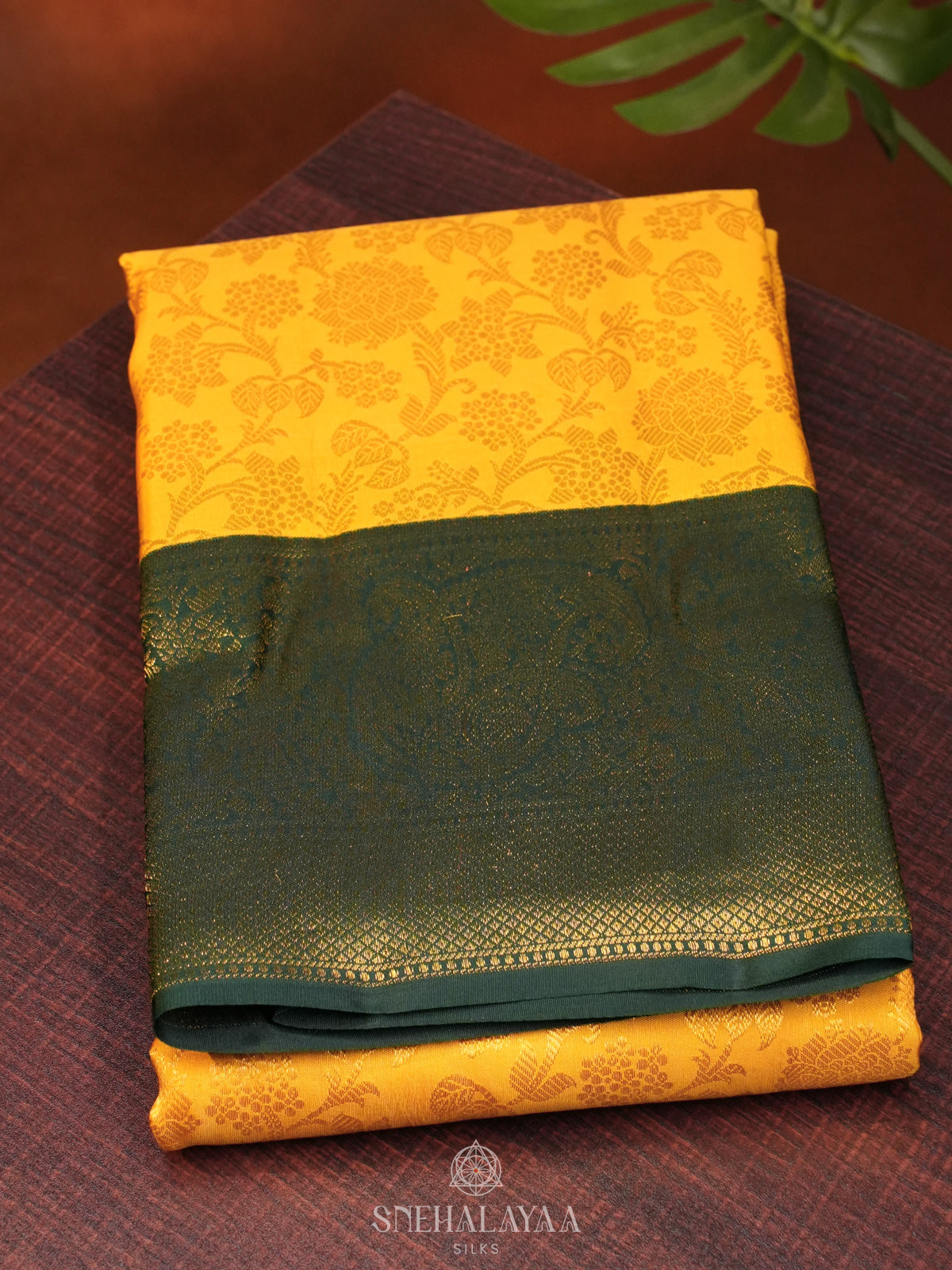 Mango Yellow Kanjivaram Silk Saree