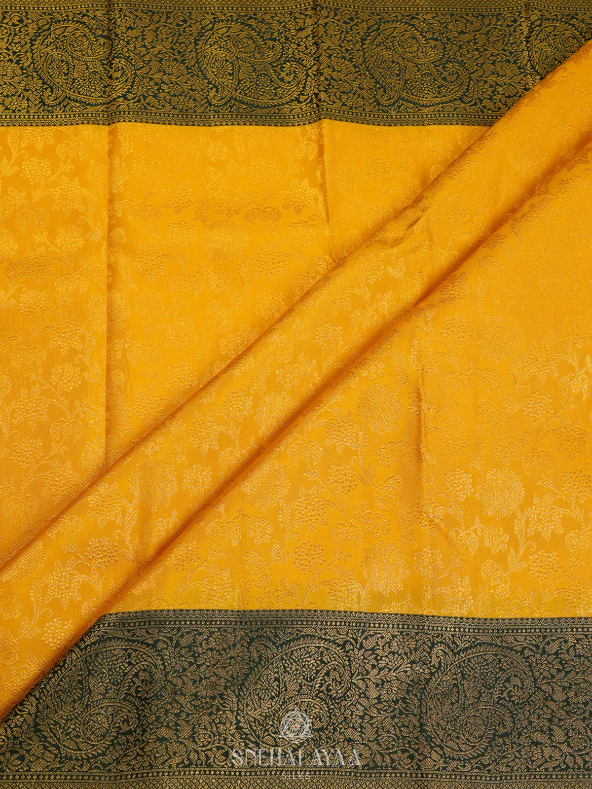 Mango Yellow Kanjivaram Silk Saree