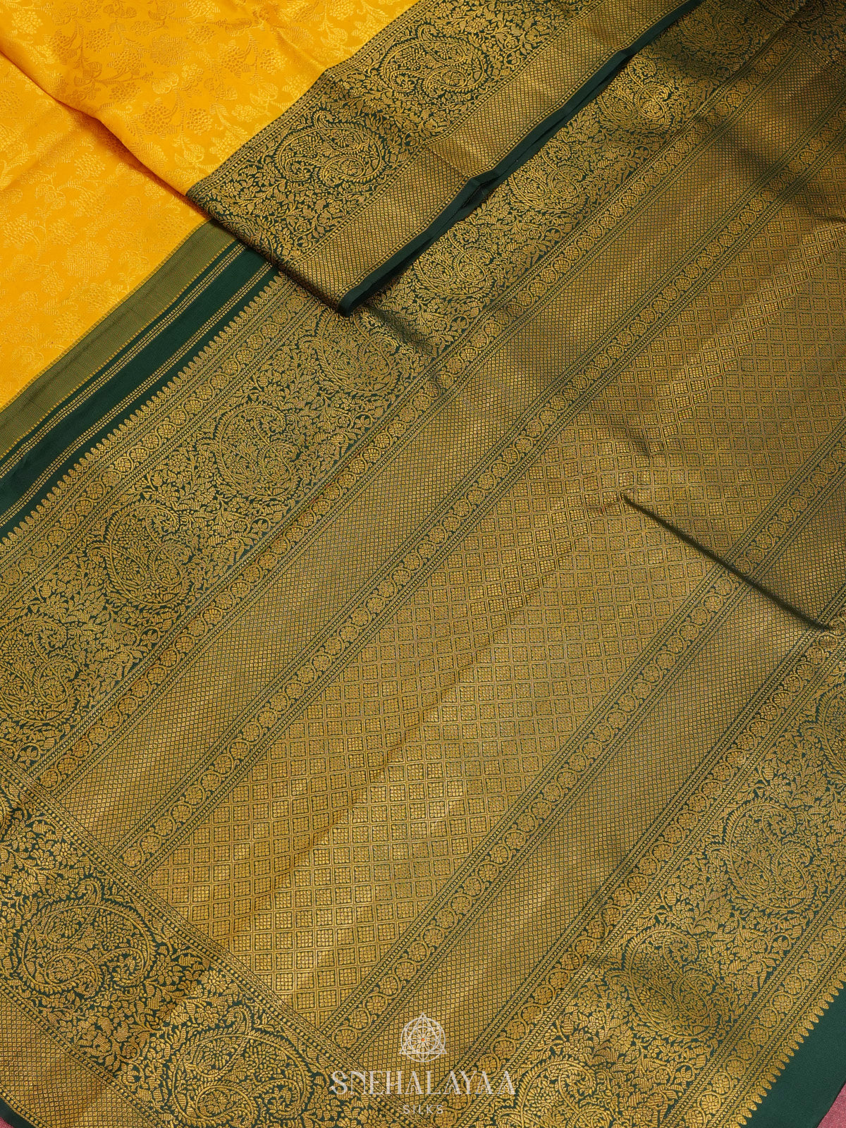 Mango Yellow Kanjivaram Silk Saree