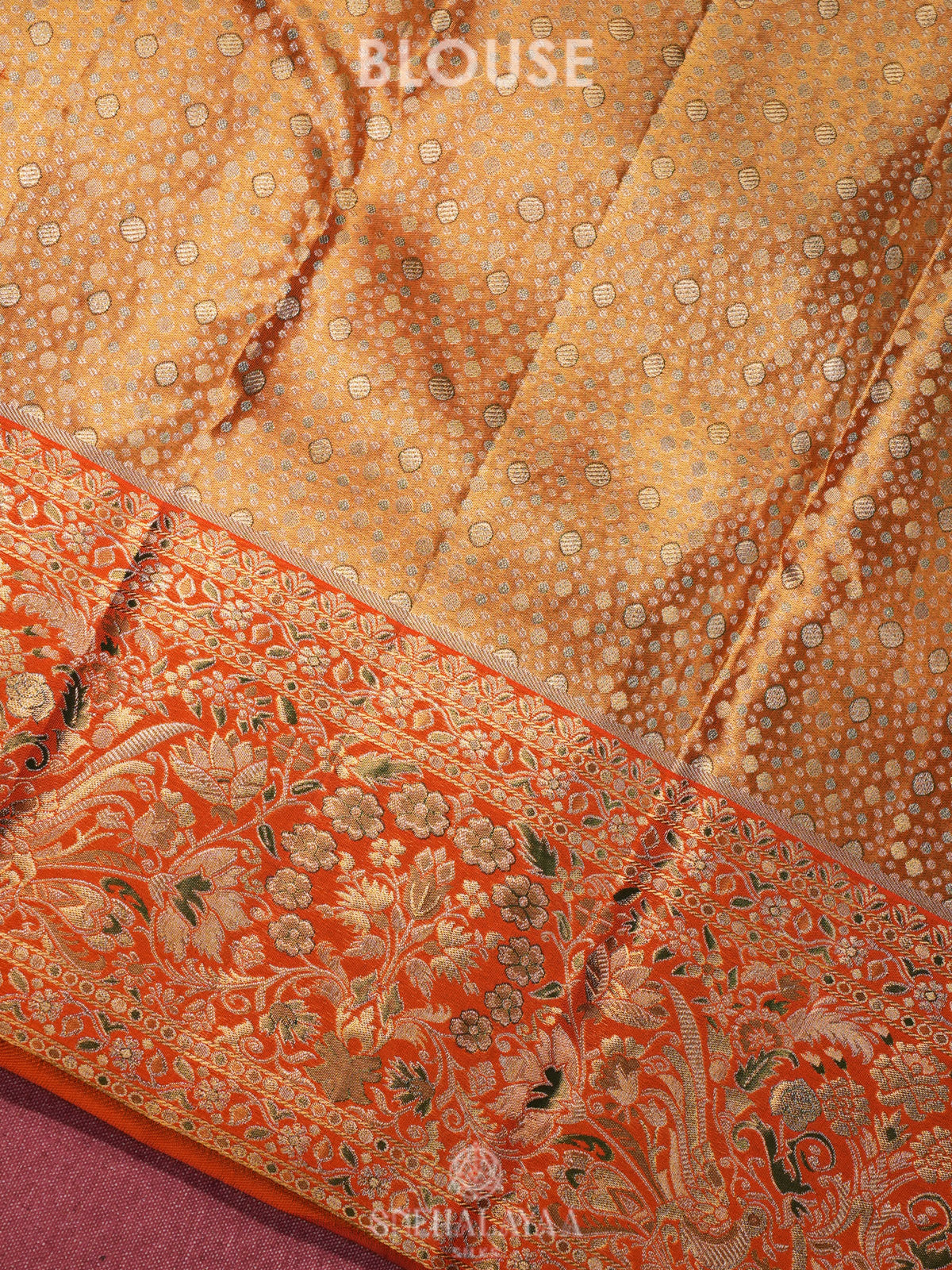Golden Kanjivaram Silk Saree