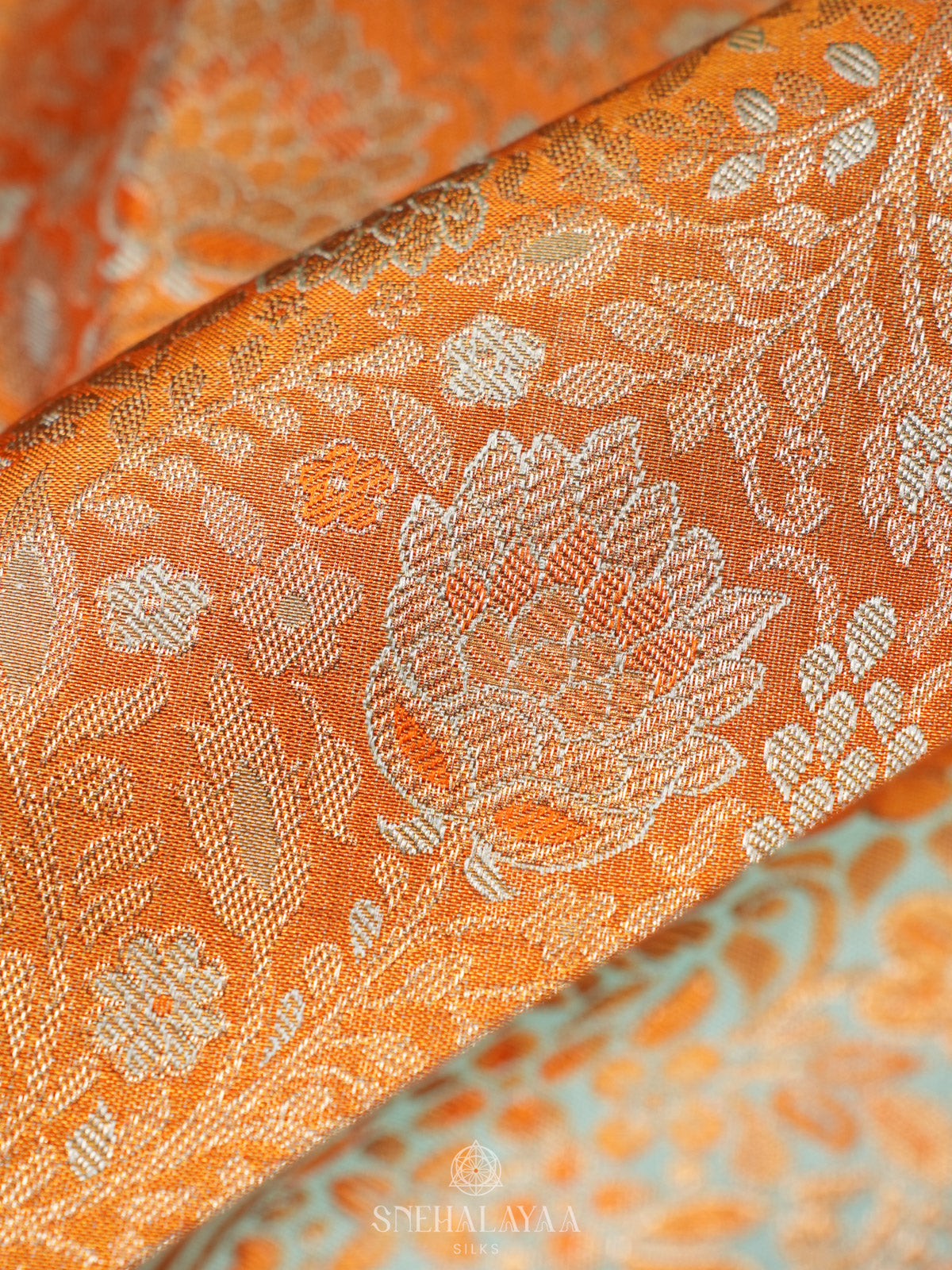Orange Kanjivaram Silk Saree