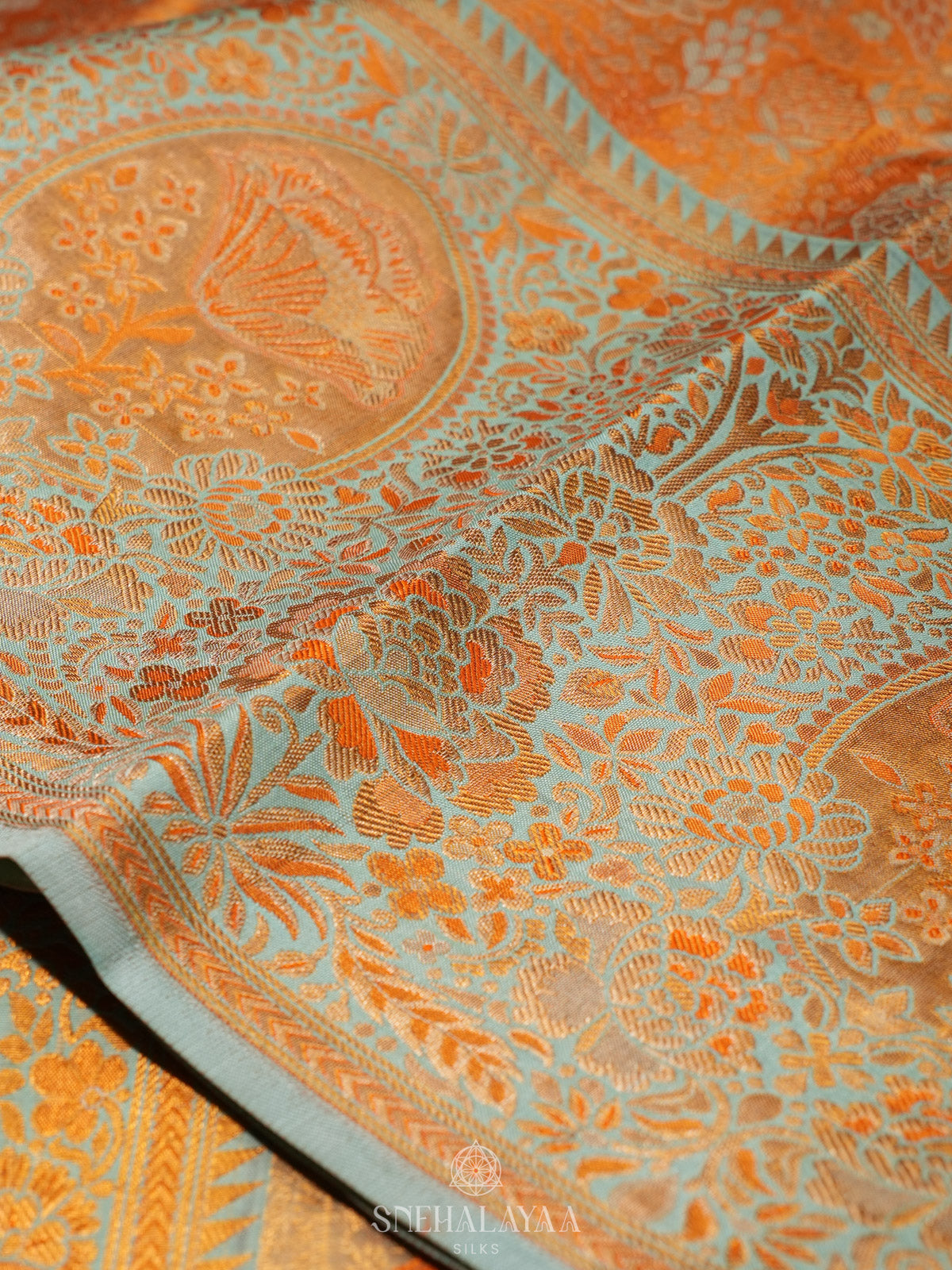 Orange Kanjivaram Silk Saree