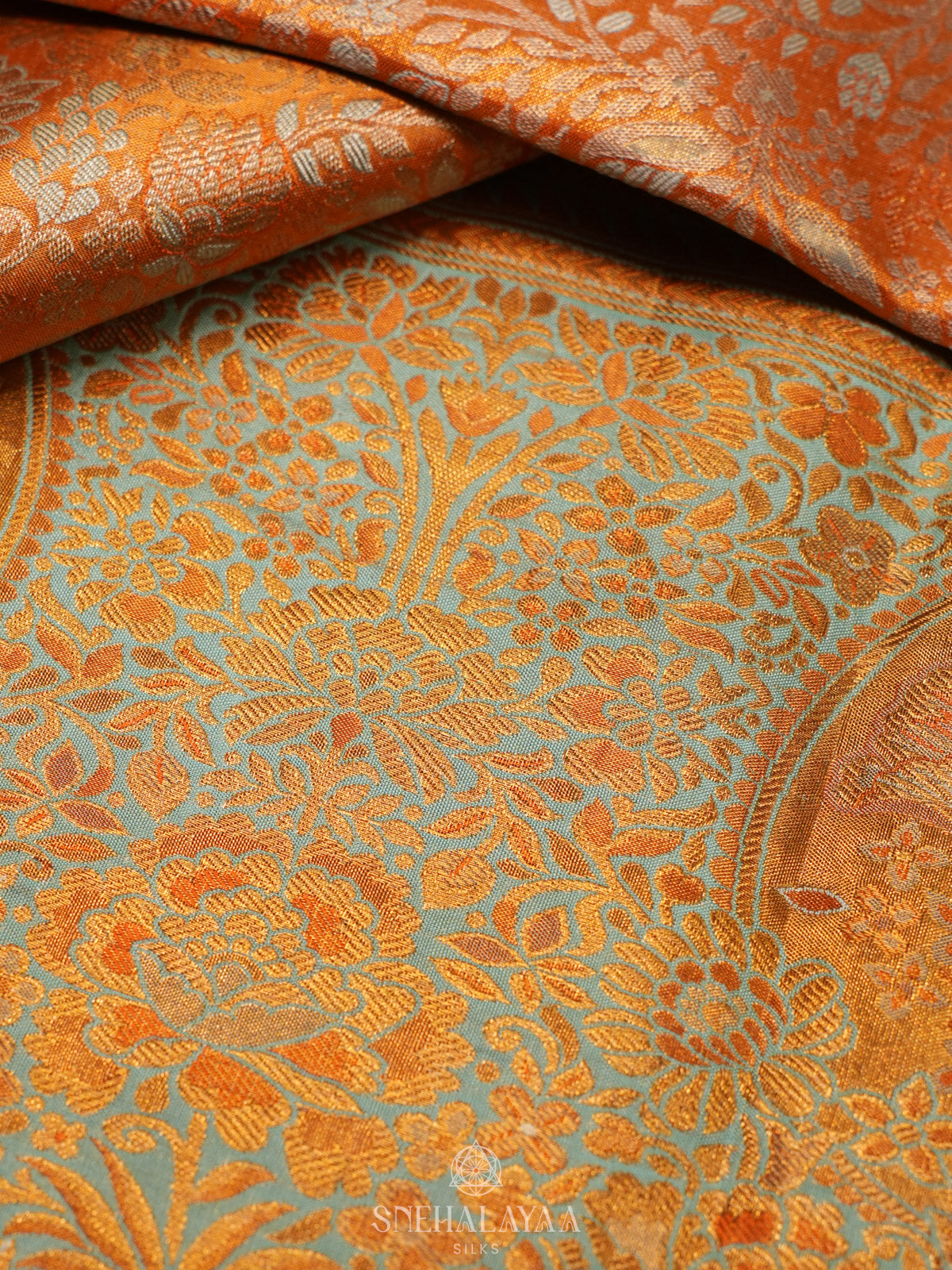 Orange Kanjivaram Silk Saree