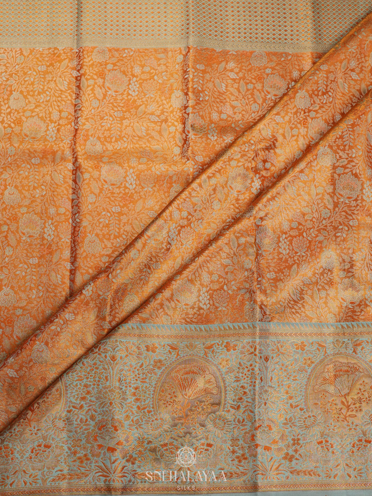 Orange Kanjivaram Silk Saree
