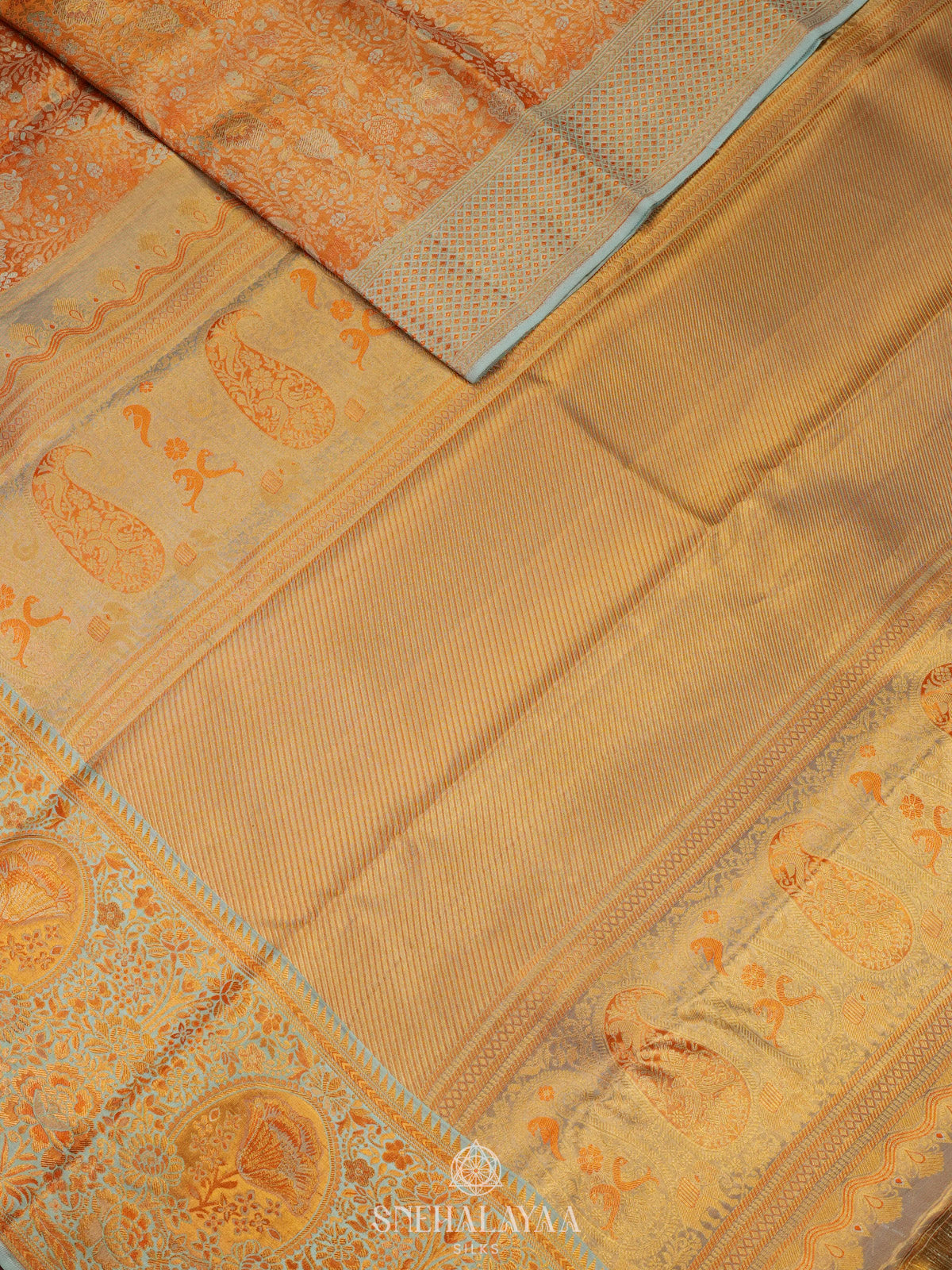 Orange Kanjivaram Silk Saree
