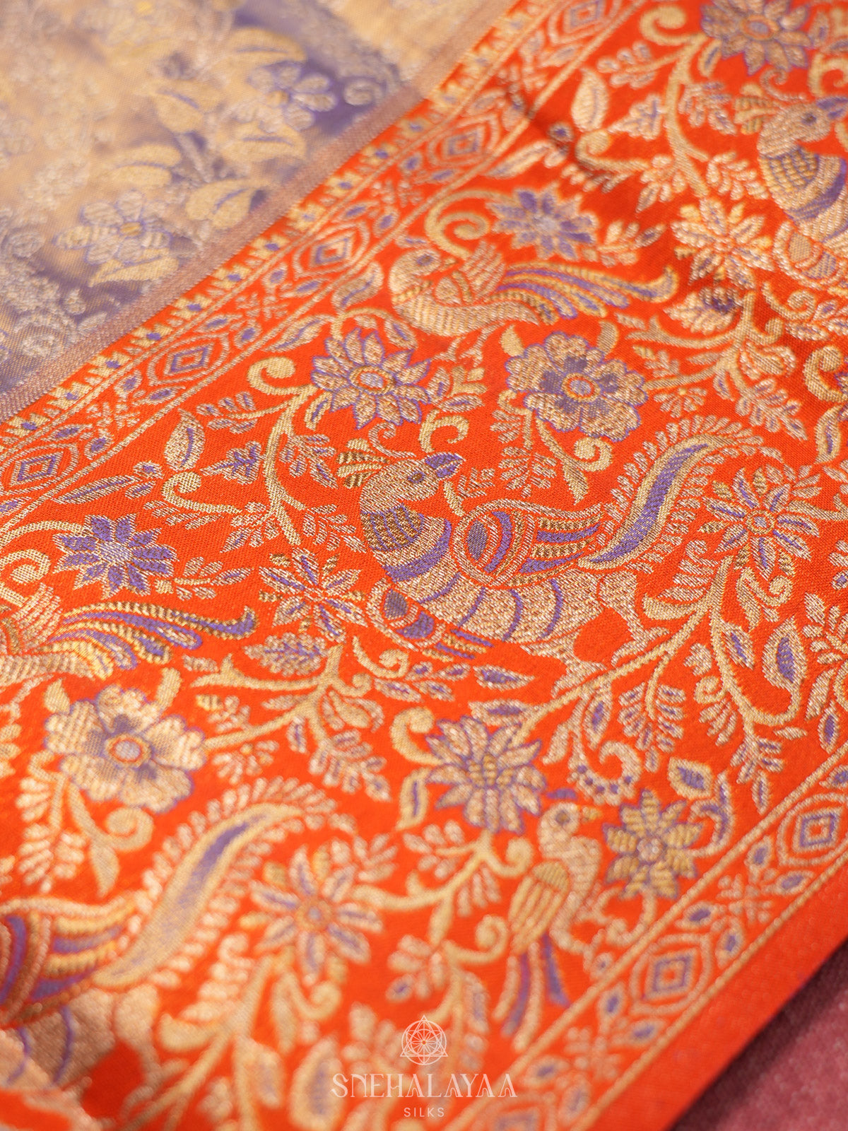 Lavender Tissue Kanjivaram Silk Saree