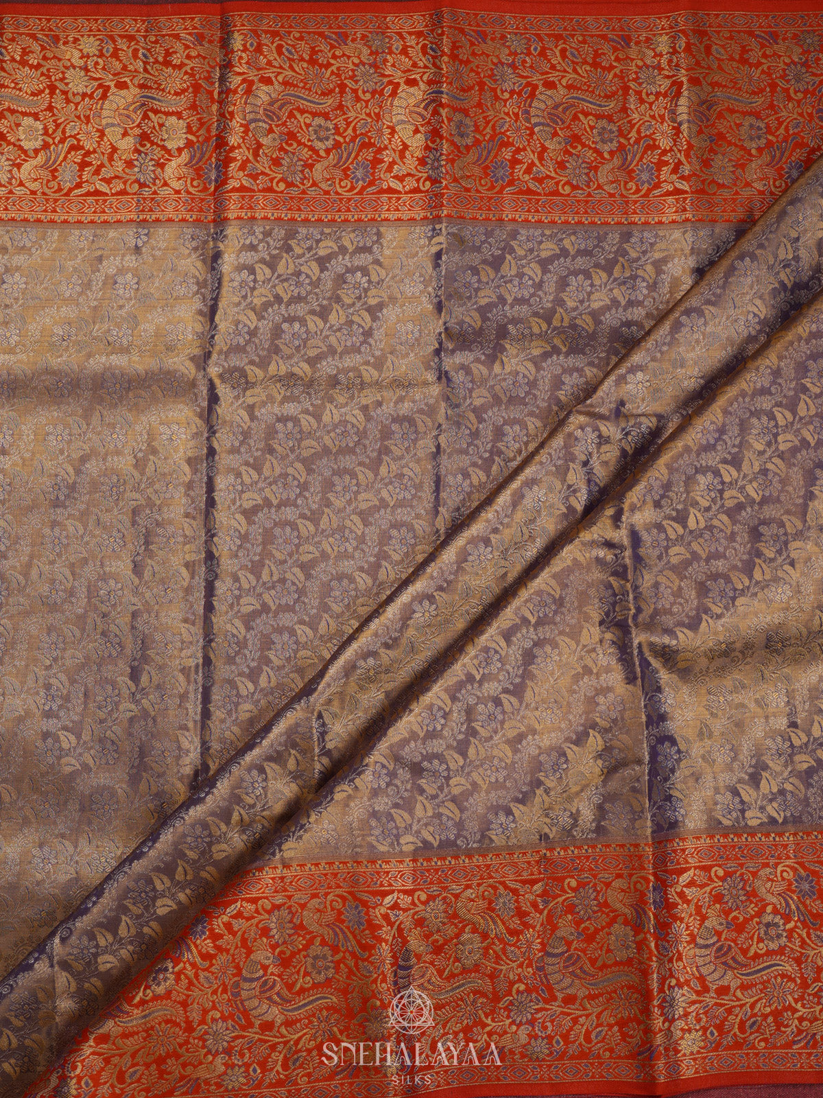 Lavender Tissue Kanjivaram Silk Saree
