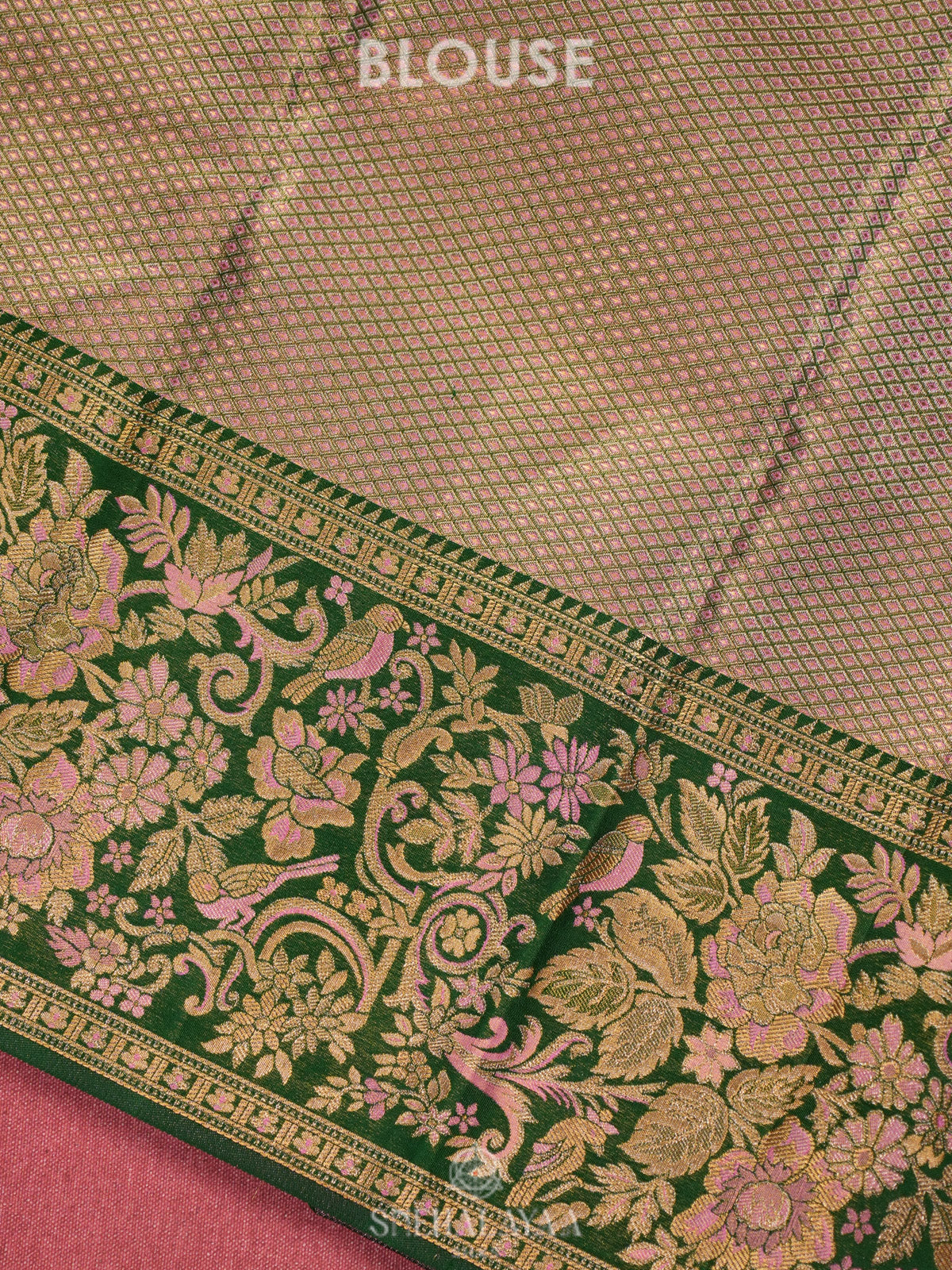 Rose Pink Tissue Kanjivaram Silk Saree