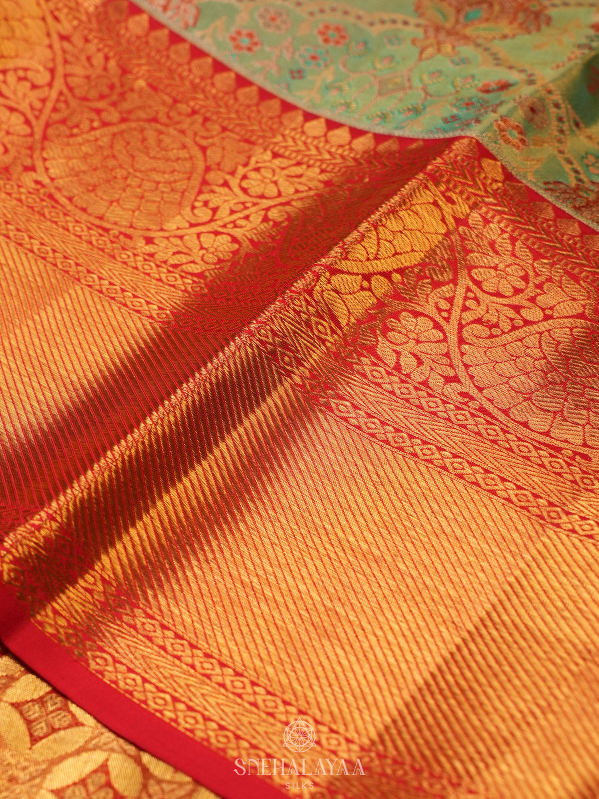 Pista Green Tissue Kanjivaram Silk Saree