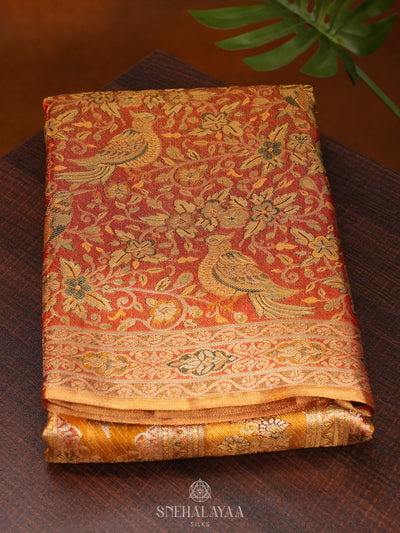 Mango Yellow Kanjivaram Silk Saree