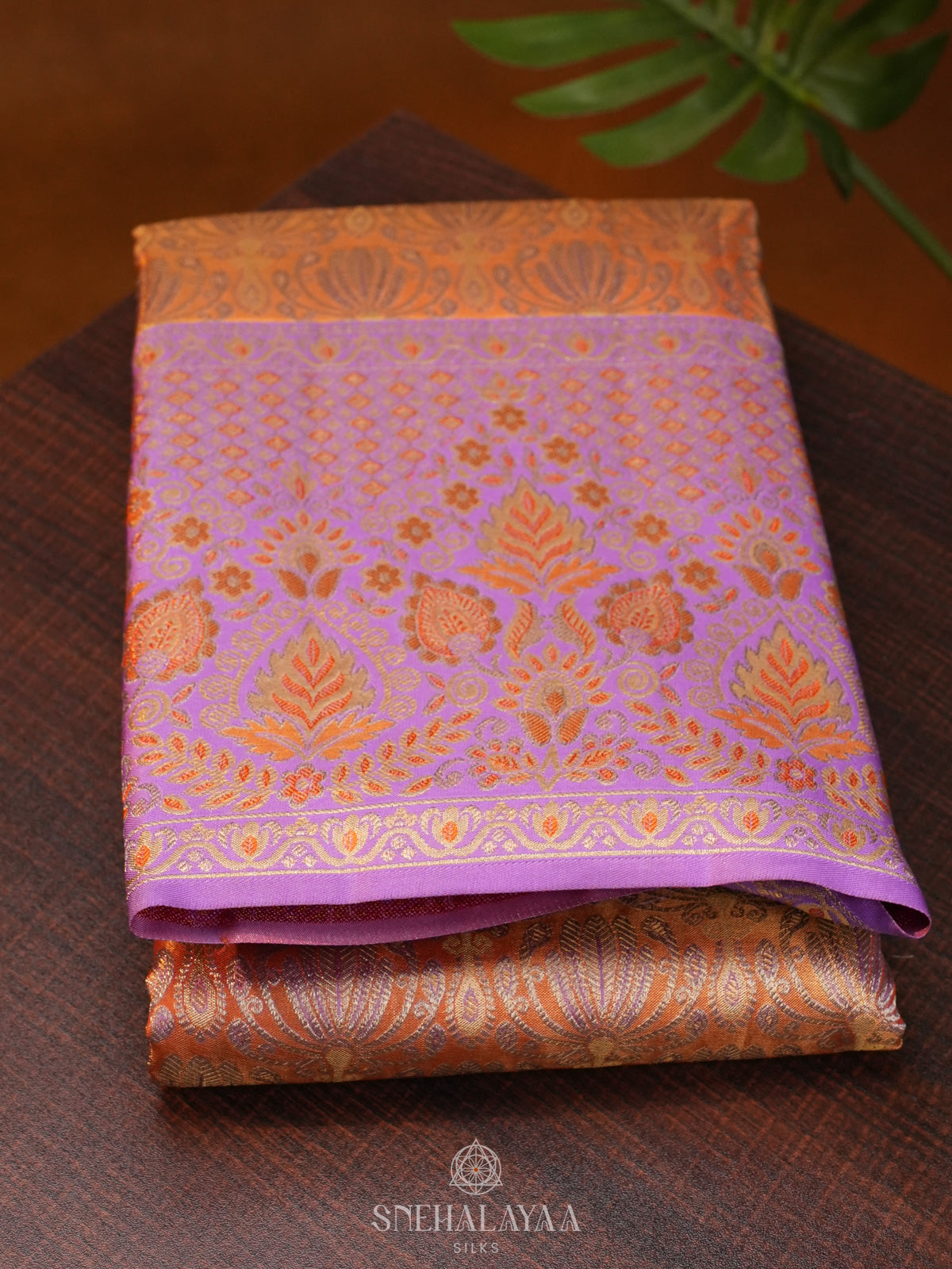 Orange Tissue Kanjivaram Silk Saree