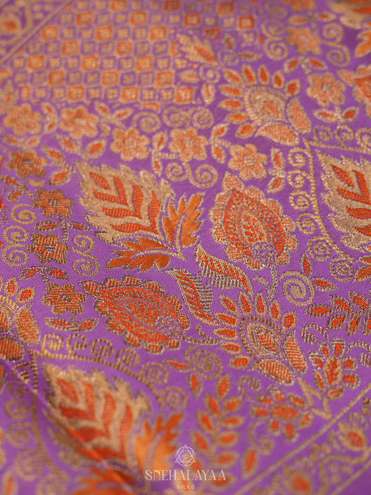 Orange Tissue Kanjivaram Silk Saree