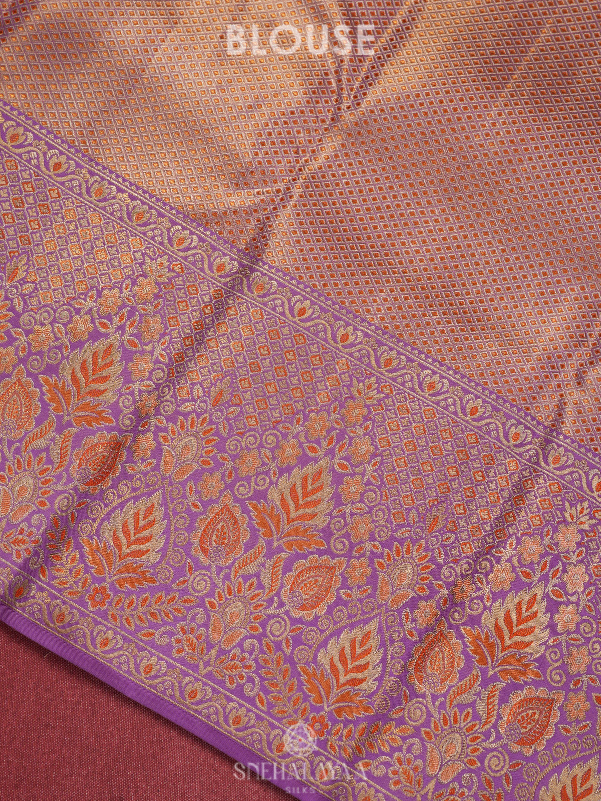 Orange Tissue Kanjivaram Silk Saree