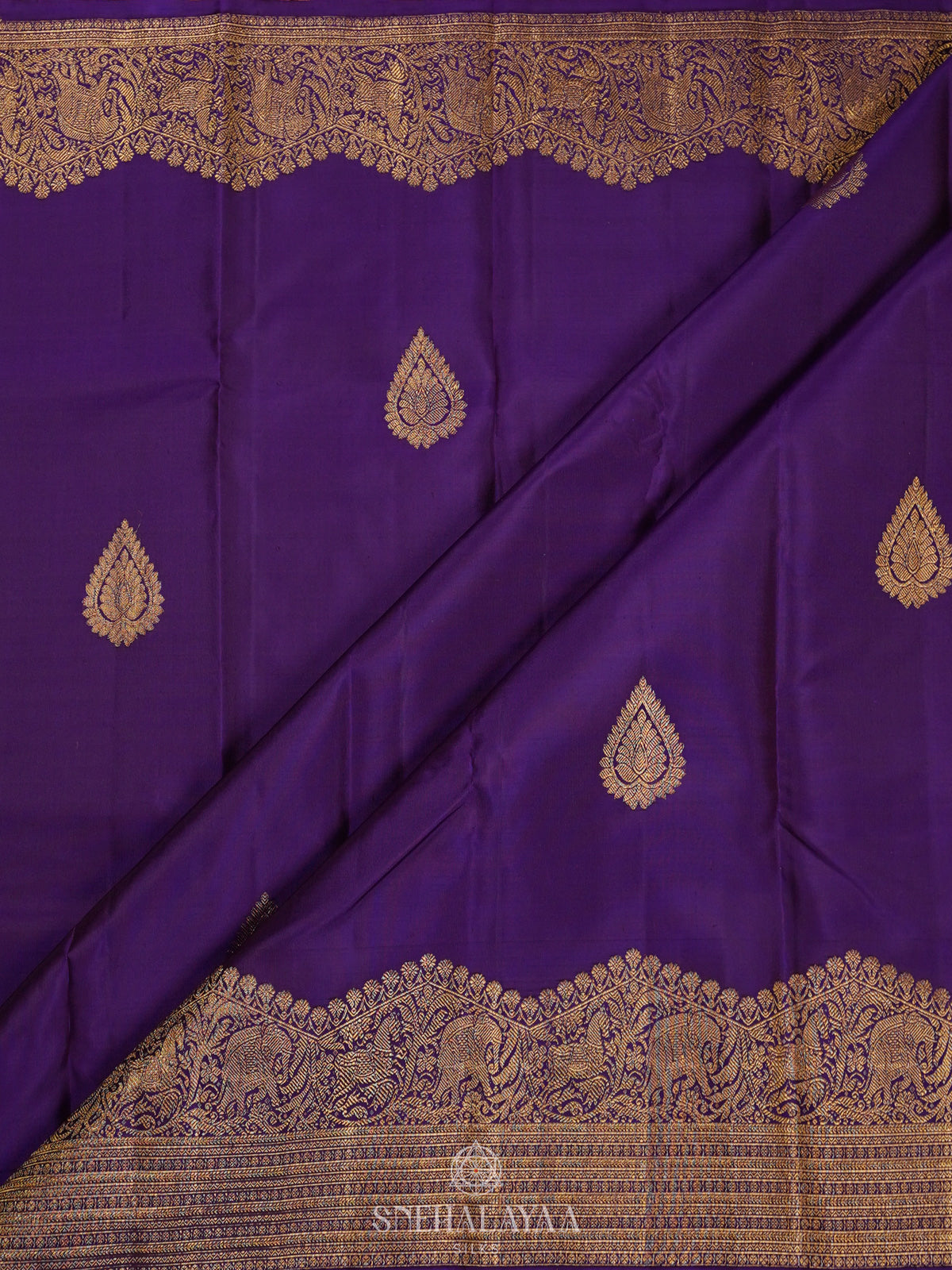 Purple Kanjivaram Silk Saree