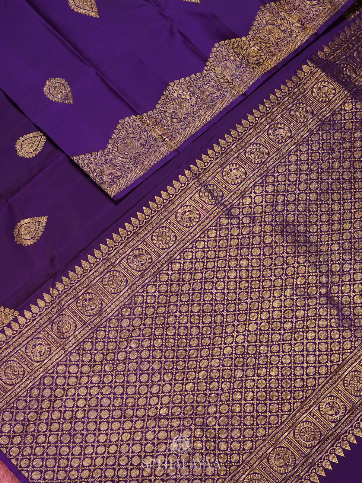 Purple Kanjivaram Silk Saree
