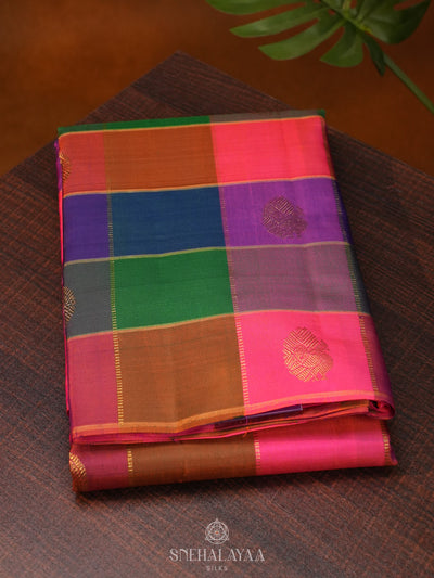 Multicolour Kanjivaram Silk Saree
