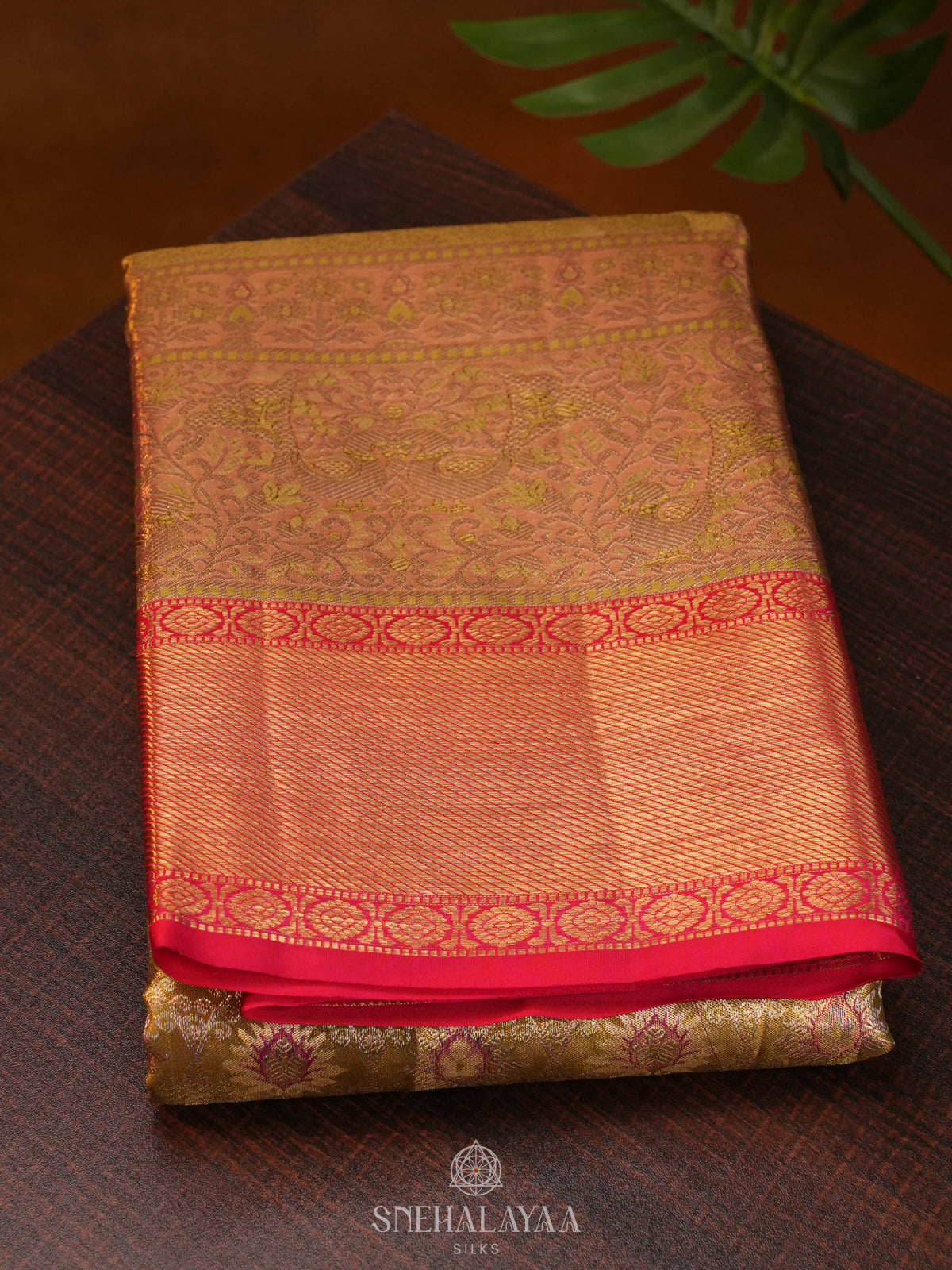 Olive Green Kanjivaram Silk Saree