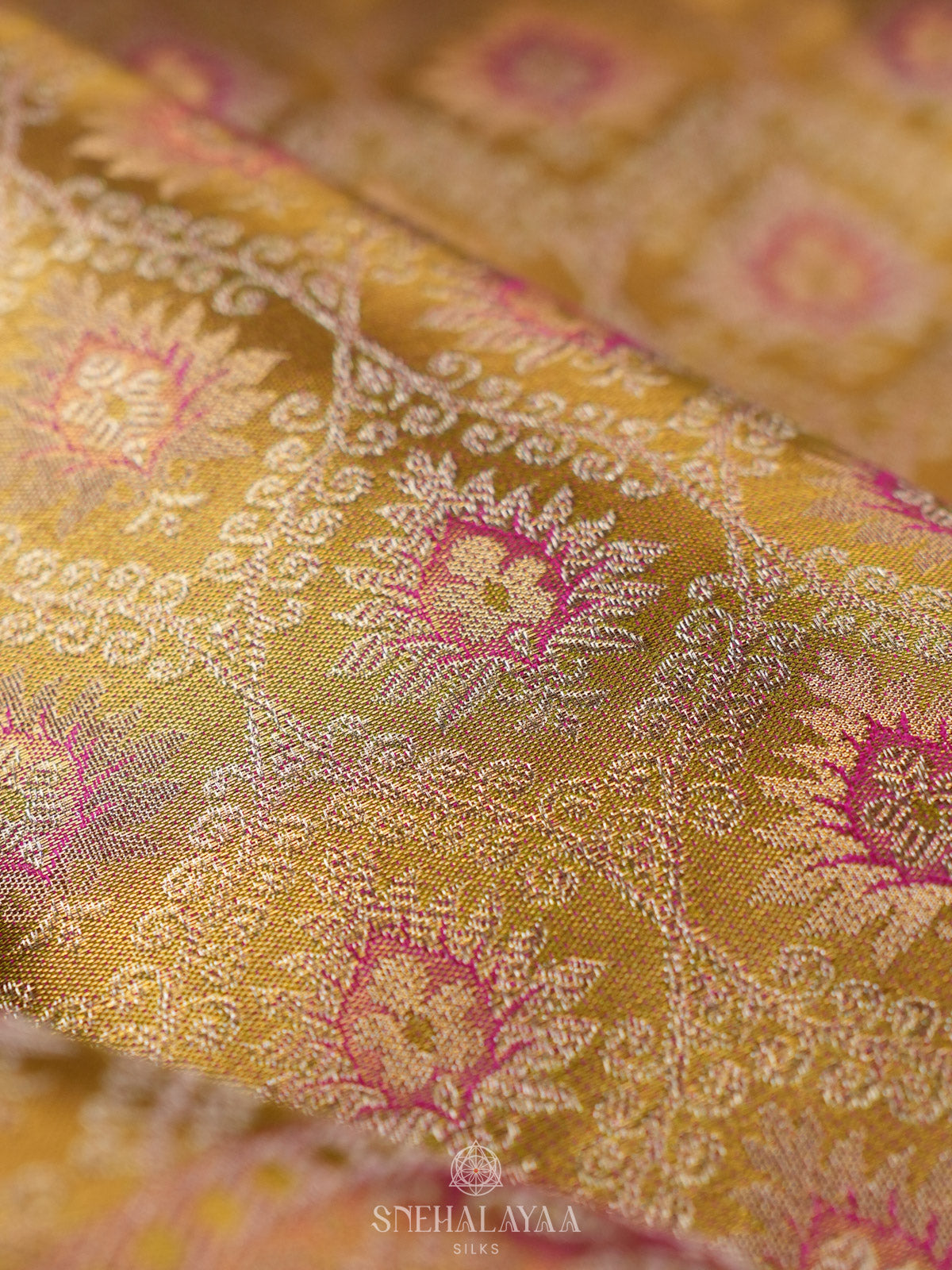 Olive Green Kanjivaram Silk Saree