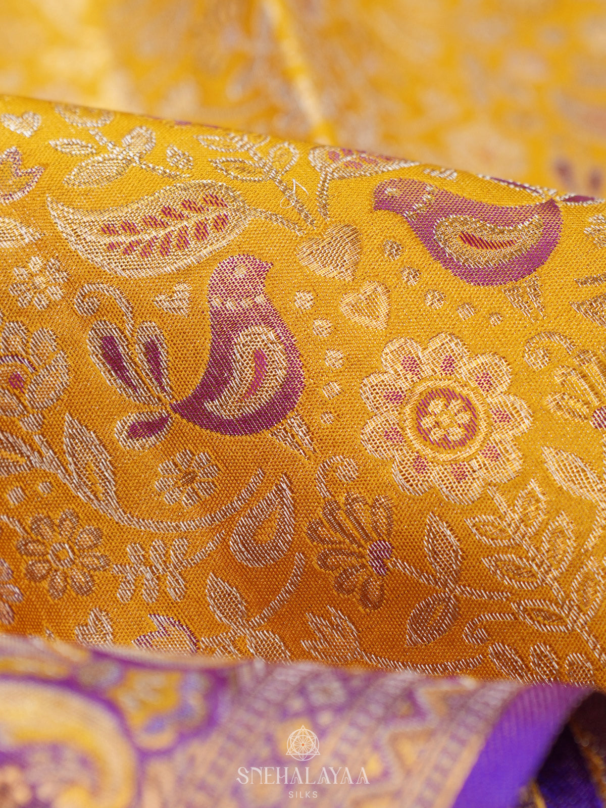 Yellow  Kanjivaram Silk Saree
