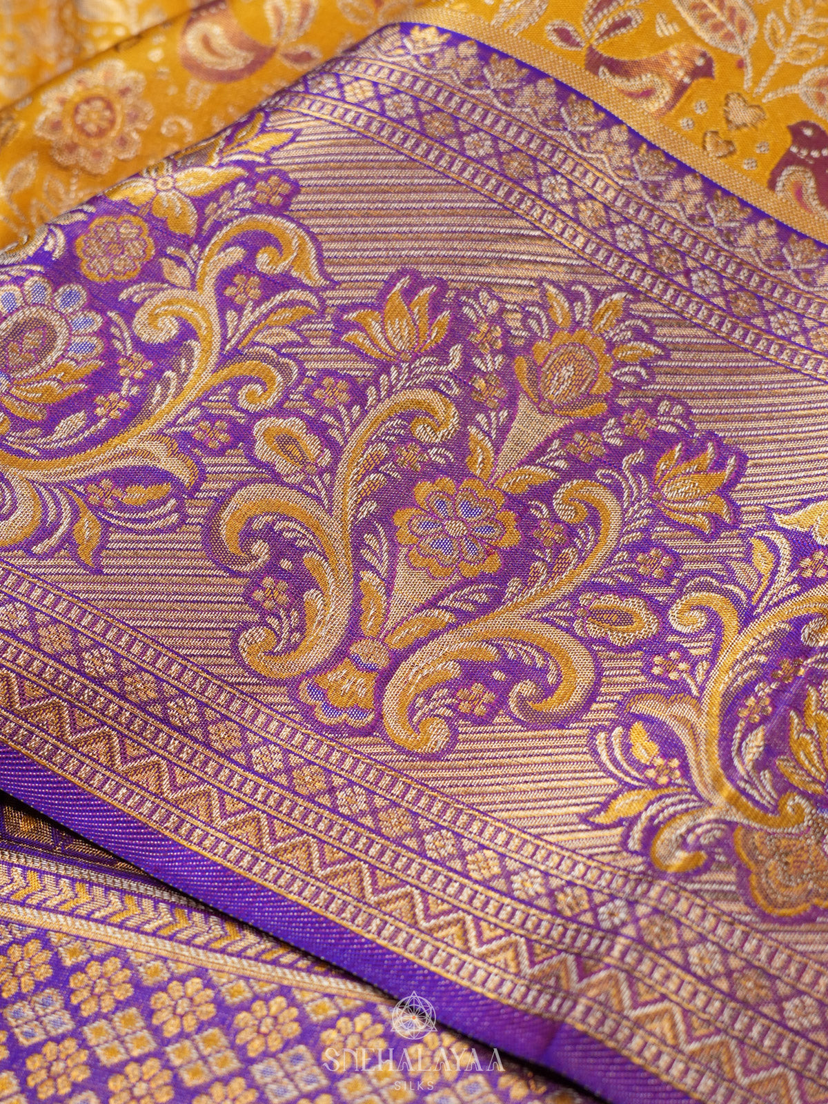 Yellow  Kanjivaram Silk Saree